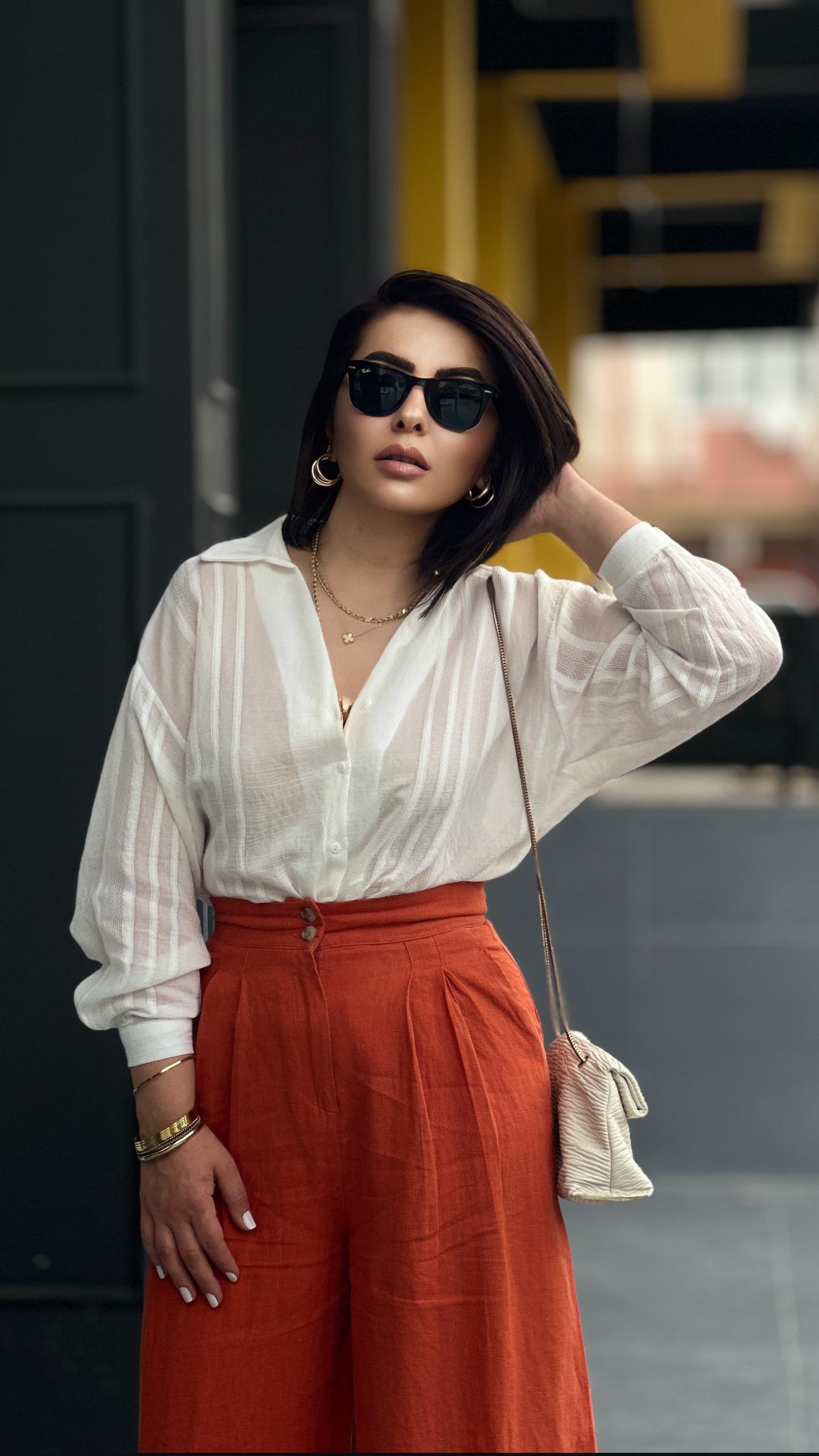 White Self-Striped Transparent Shirt