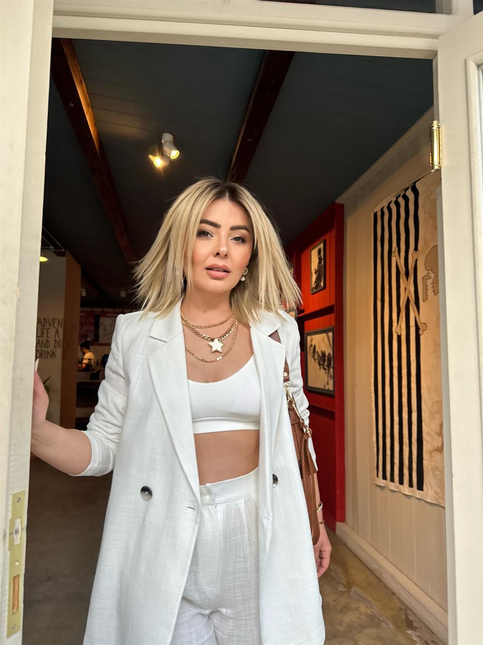 White Linen Jacket and Trousers Suit
