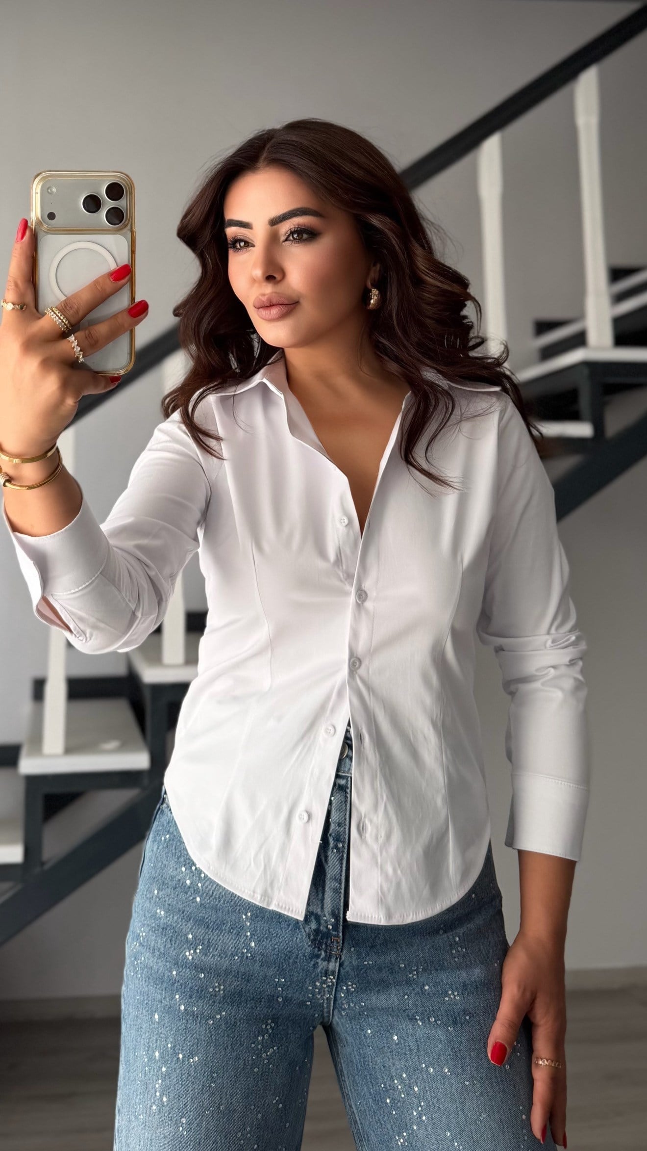 White Premium Lycra Slim Fit Shirt