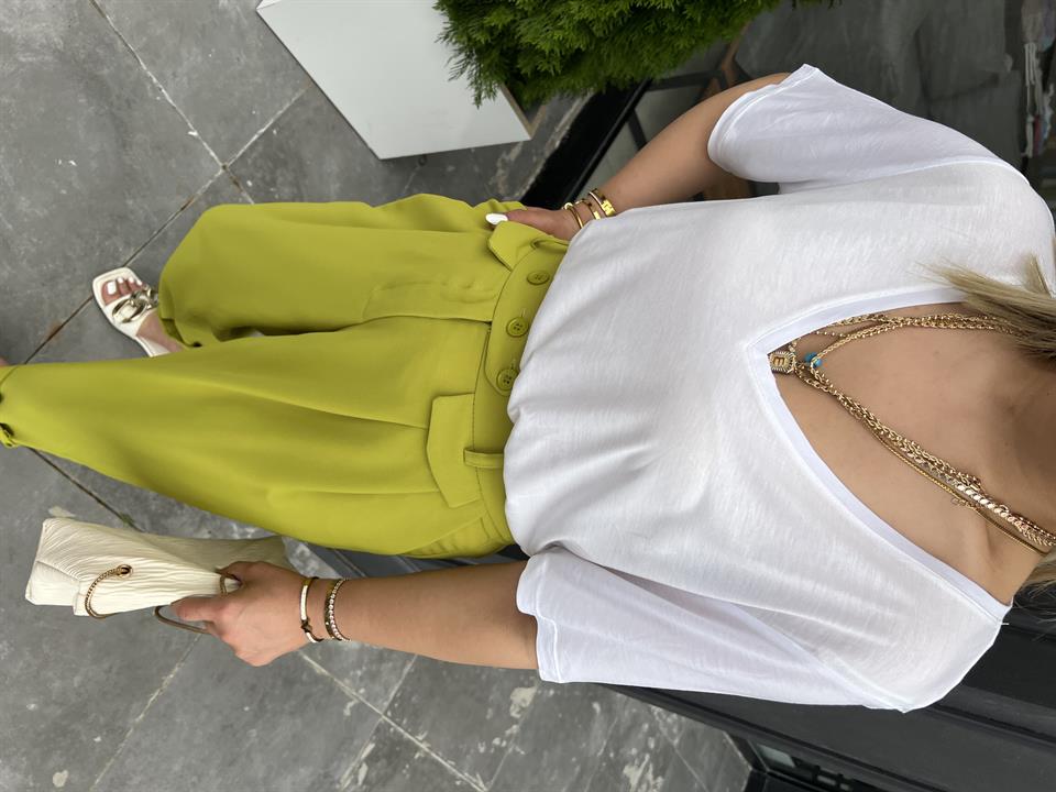 White Original Brand V-Neck T-shirt