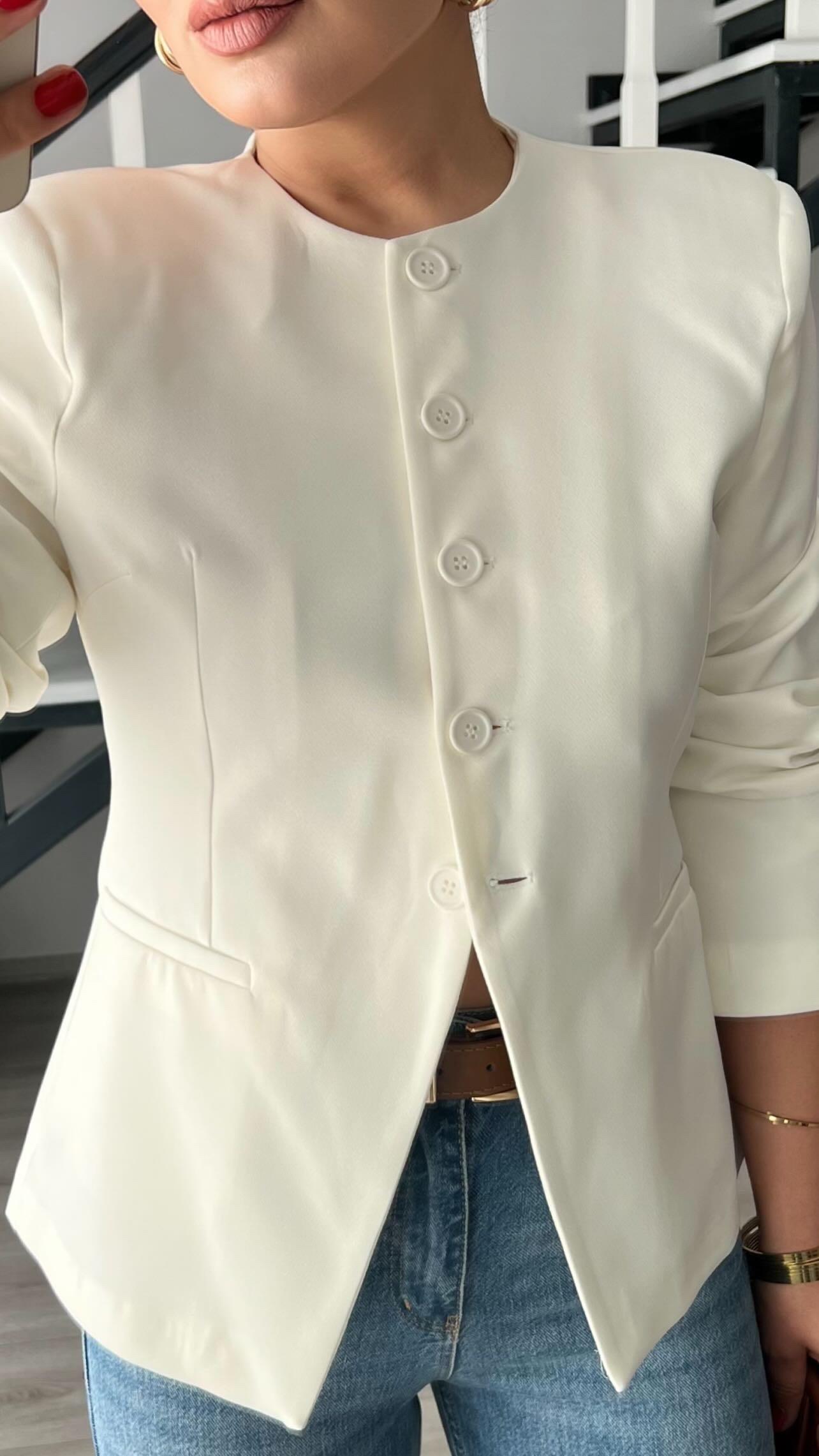White Premium Padded Brand Model Jacket