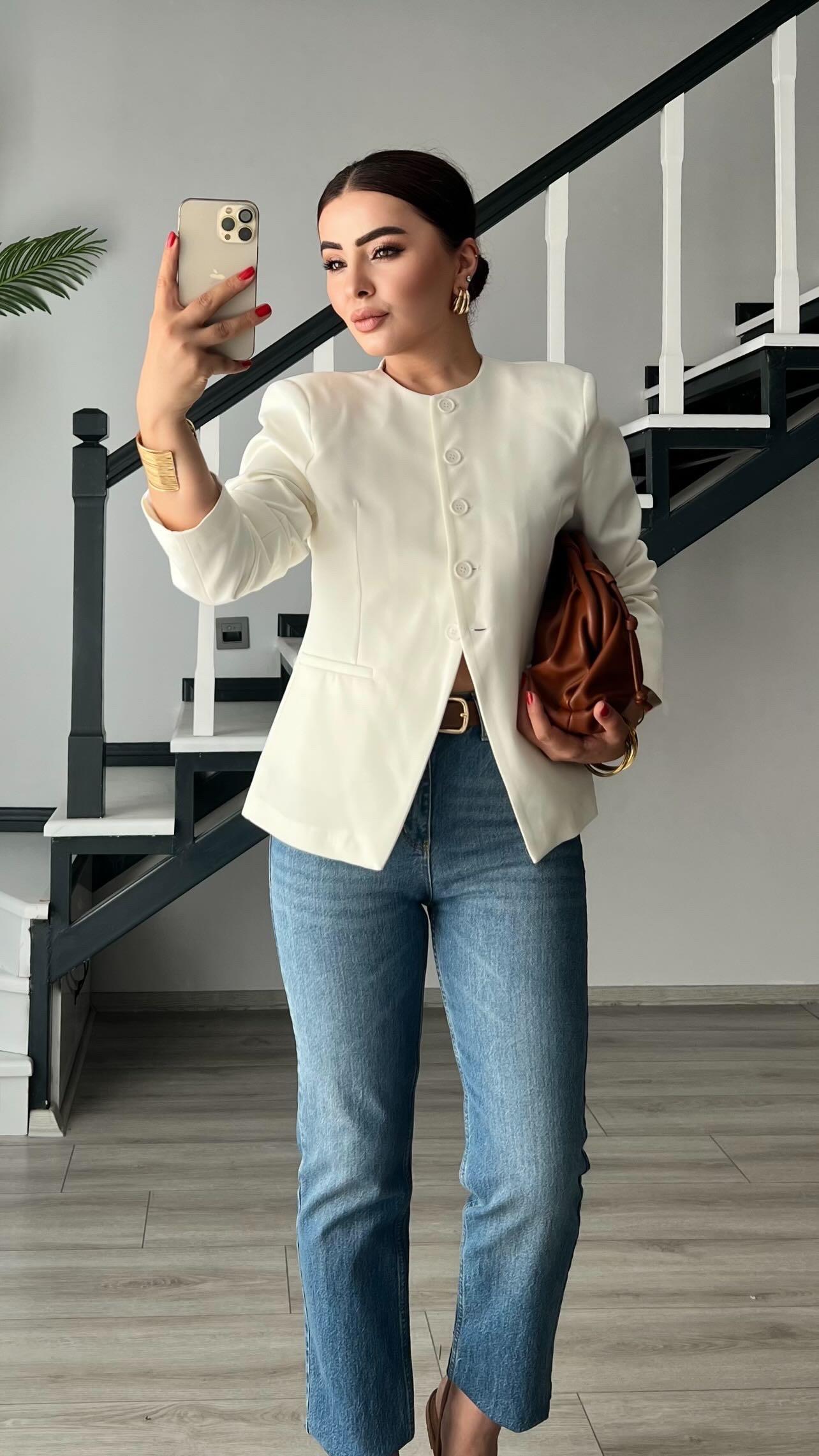 White Premium Padded Brand Model Jacket