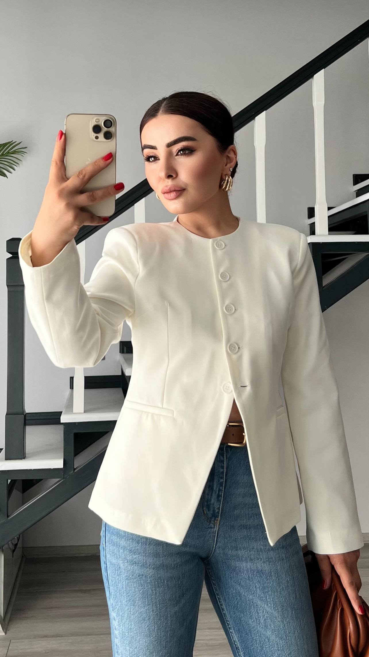 White Premium Padded Brand Model Jacket