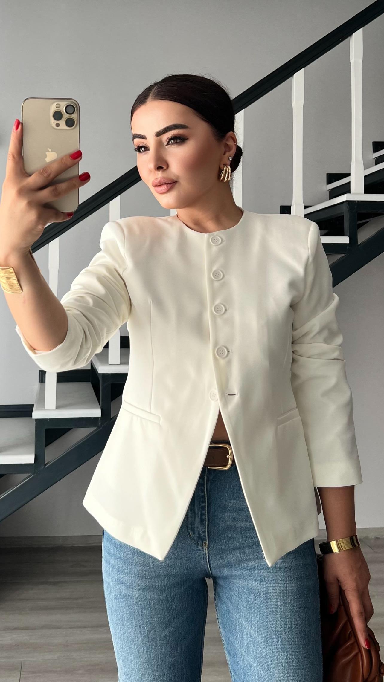 White Premium Padded Brand Model Jacket