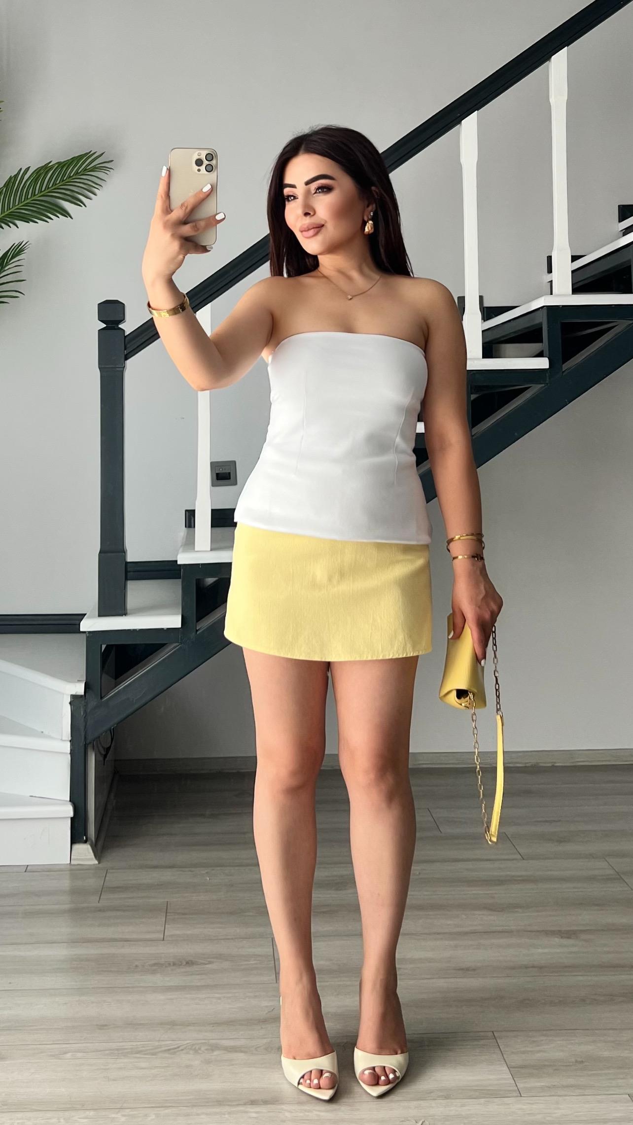 White Strapless Blouse