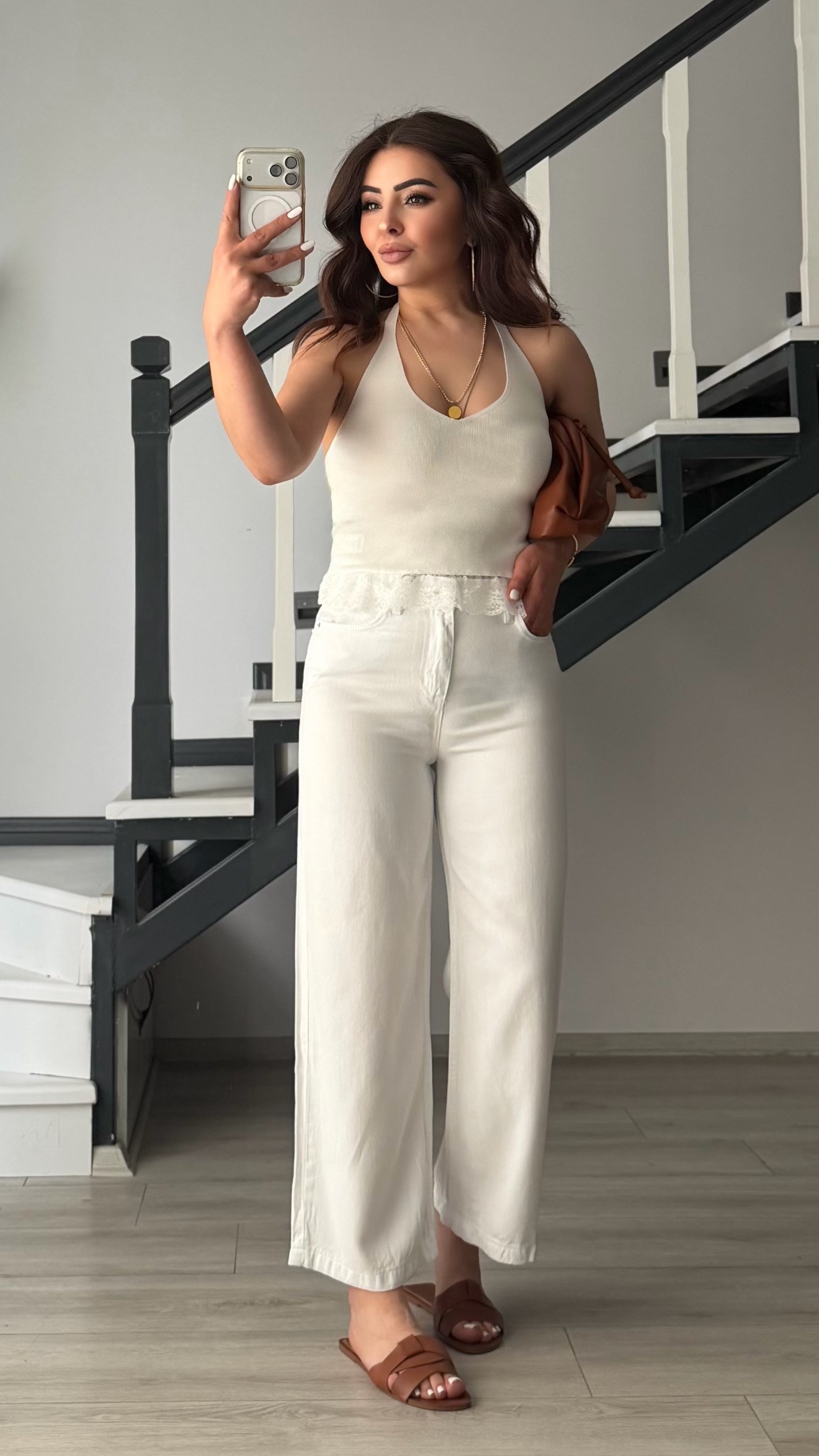White Tencel Culotte Pants