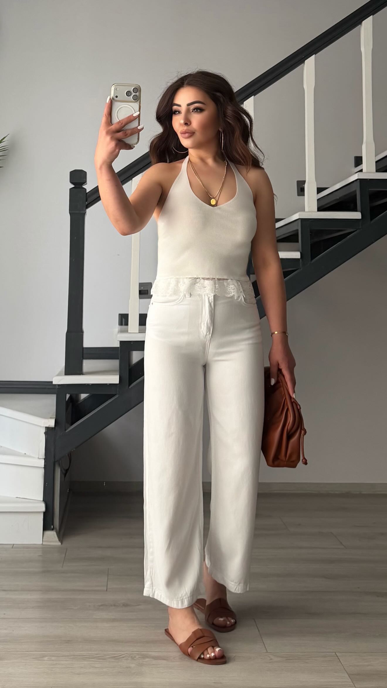 White Tencel Culotte Pants
