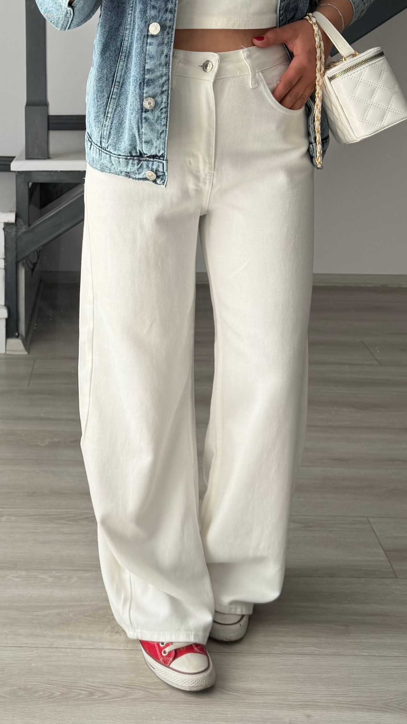 Beyaz Tensl Wide Leg Jean