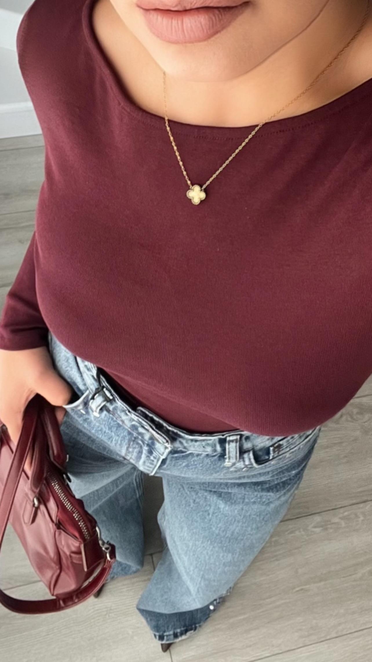 Bordo Büzgülü Kayık Yaka Bluz