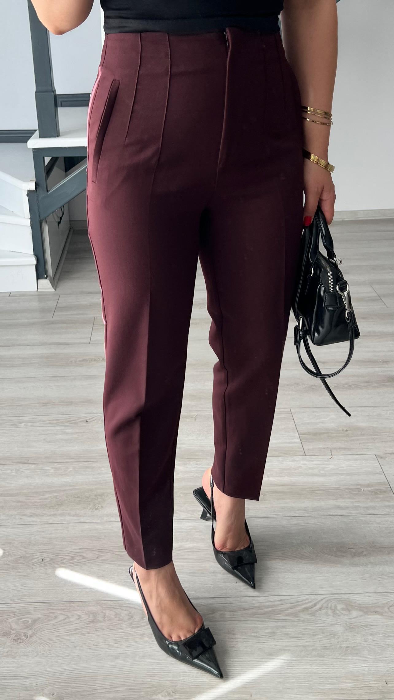 Bordo Flatolu Pantolon