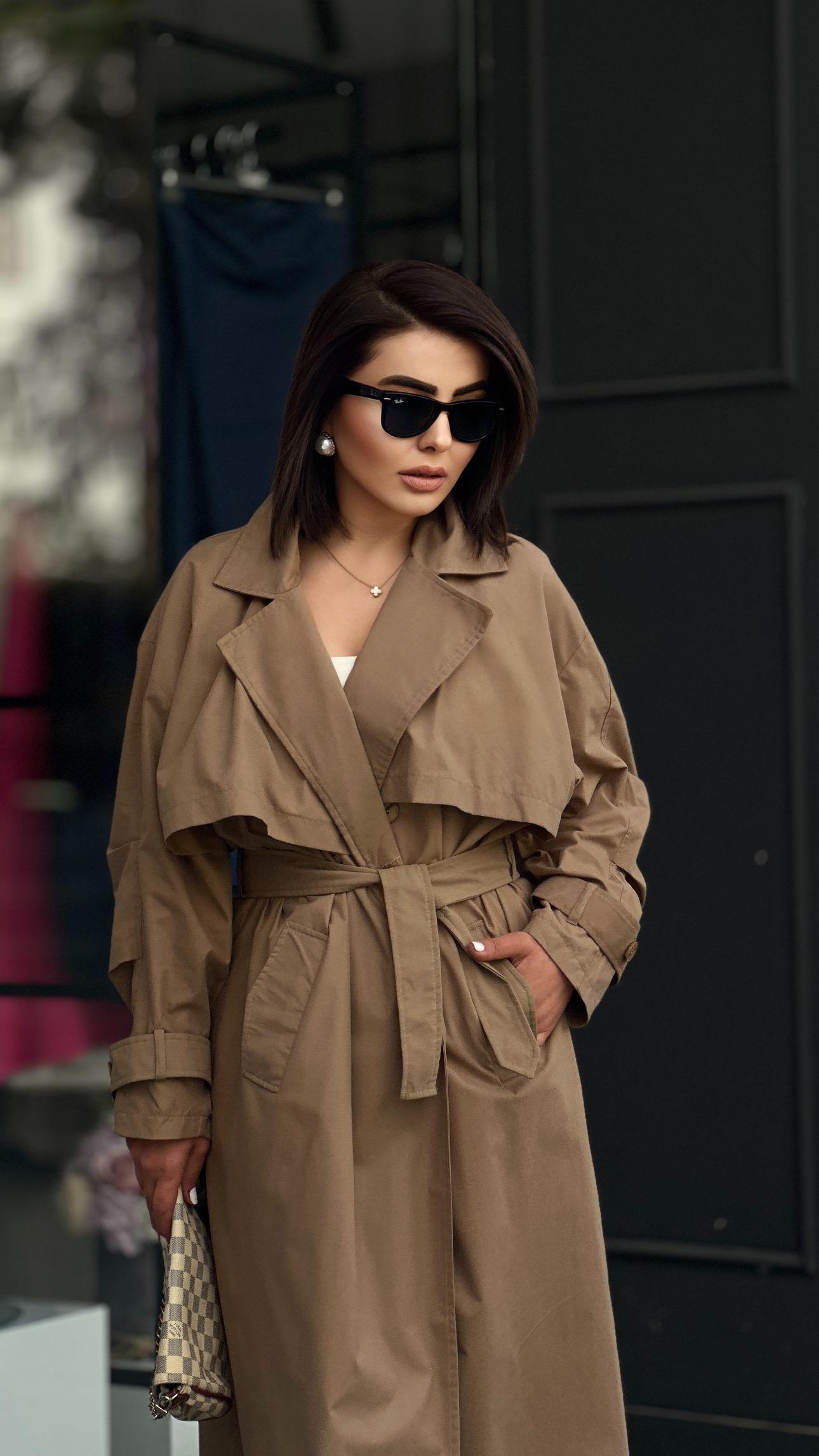 Camel %100 Pamuk Tensel Doku Oversize Trençkot