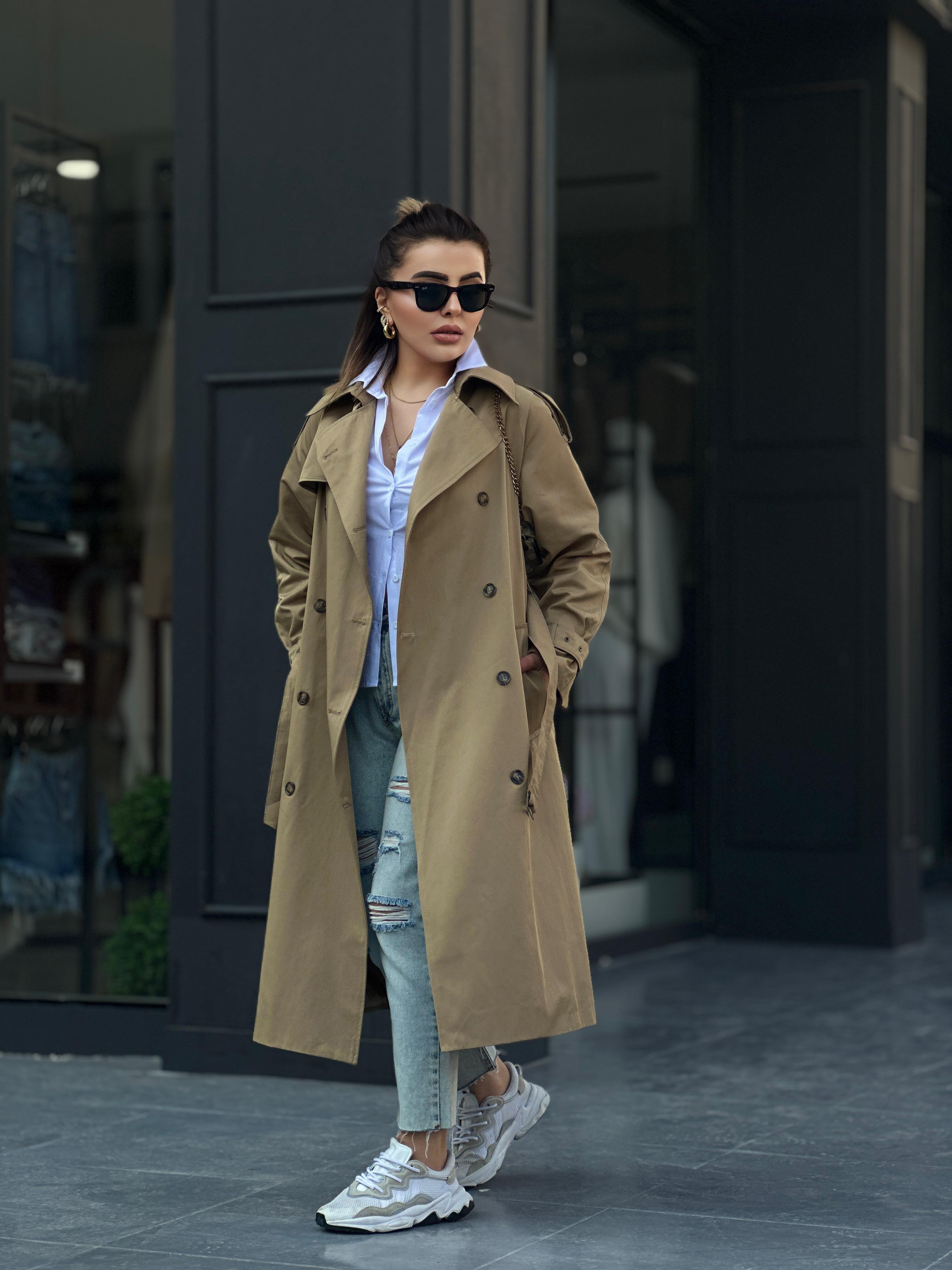 Camel Astarlı Premium Trençkot 