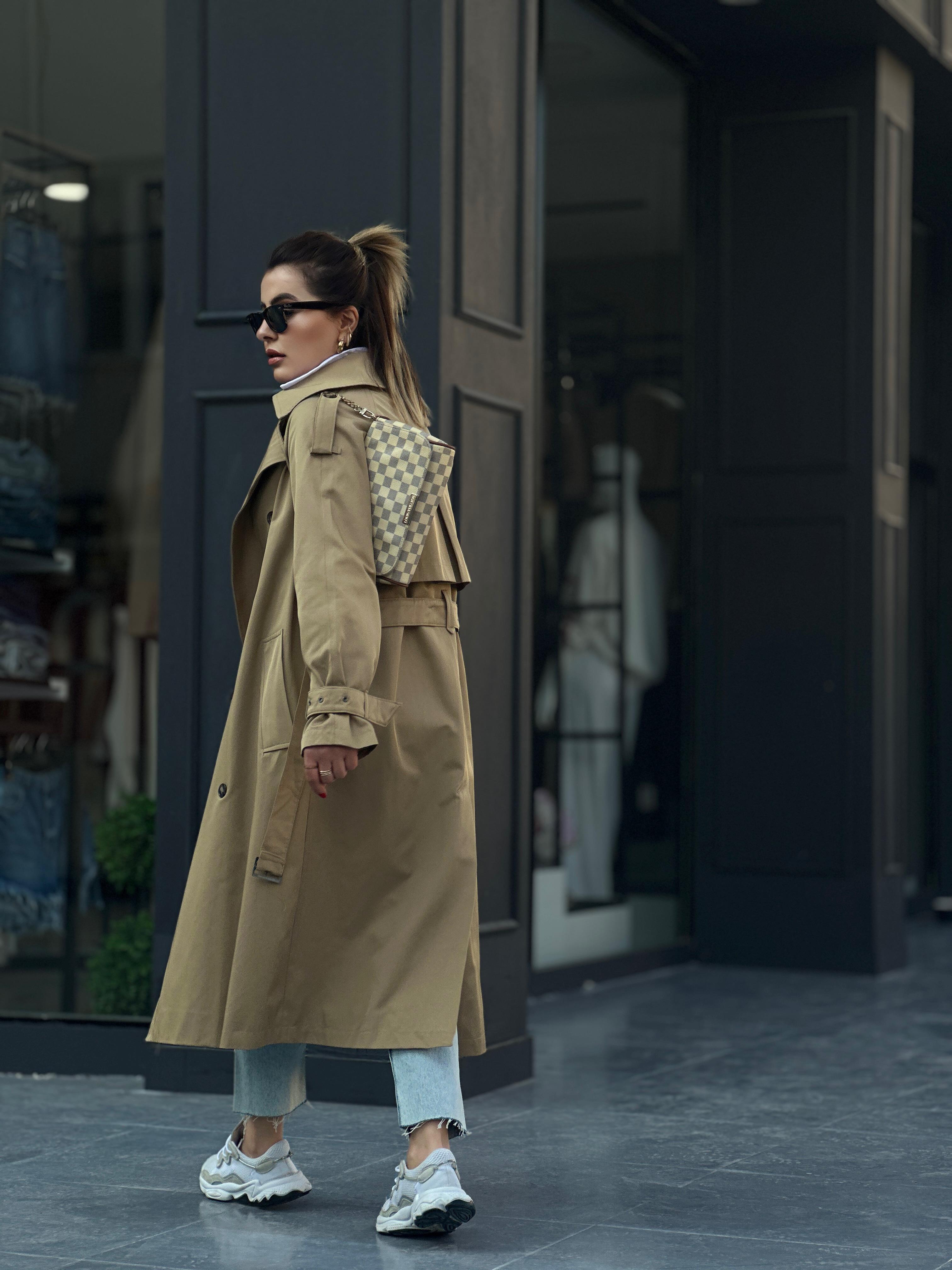 Camel Astarlı Premium Trençkot 