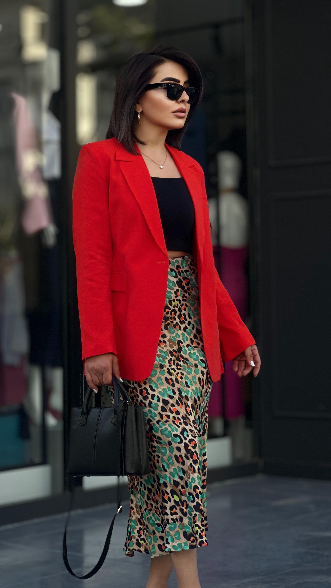 Patterned Satin Skirt