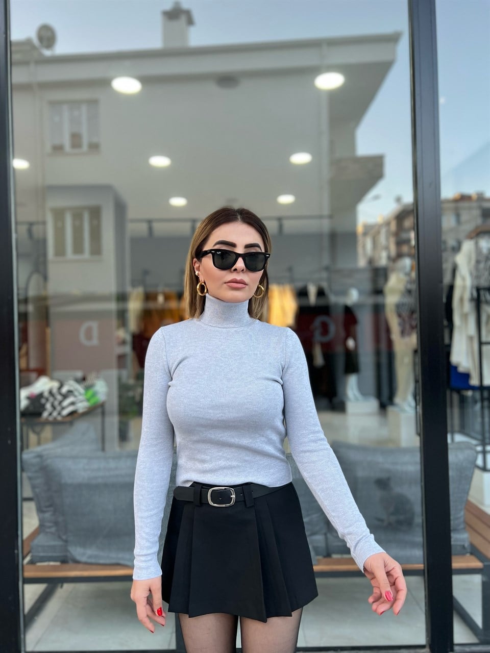 Dilvin Turtleneck Sweater, Grey