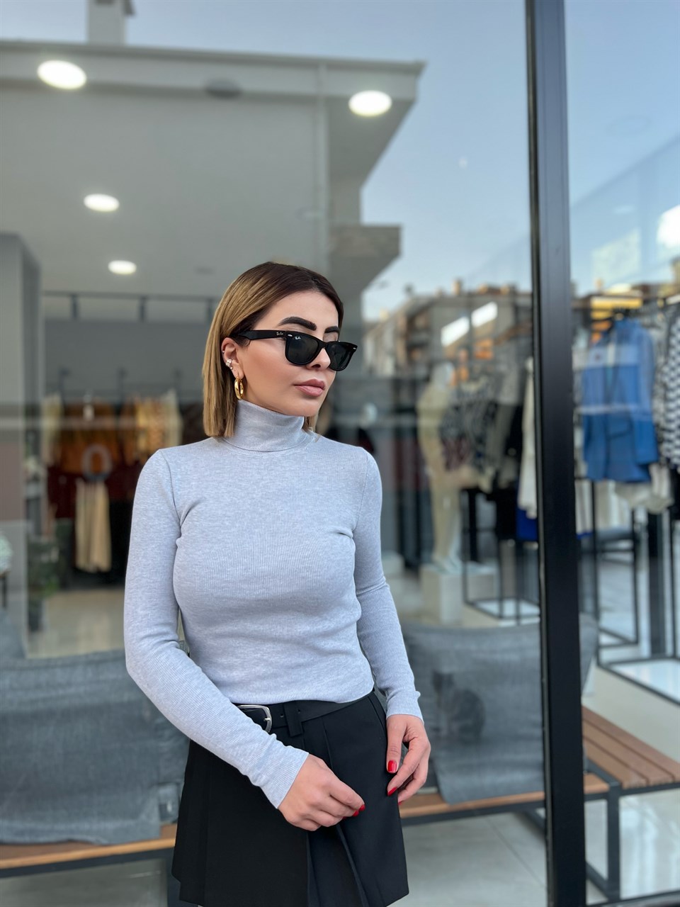 Dilvin Turtleneck Sweater, Grey