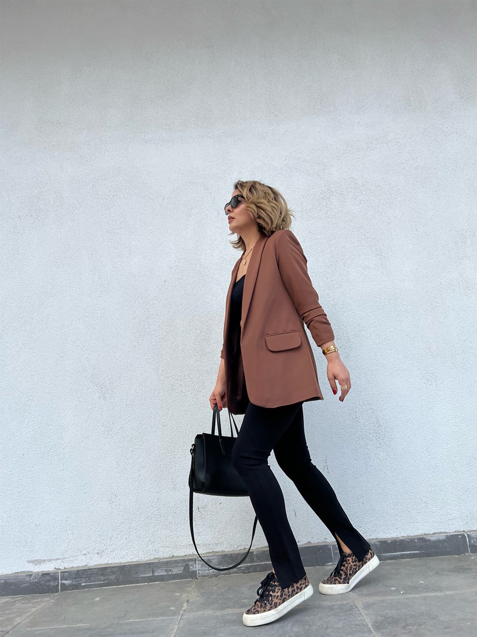 Dilvin Leggings with Slit Hem
