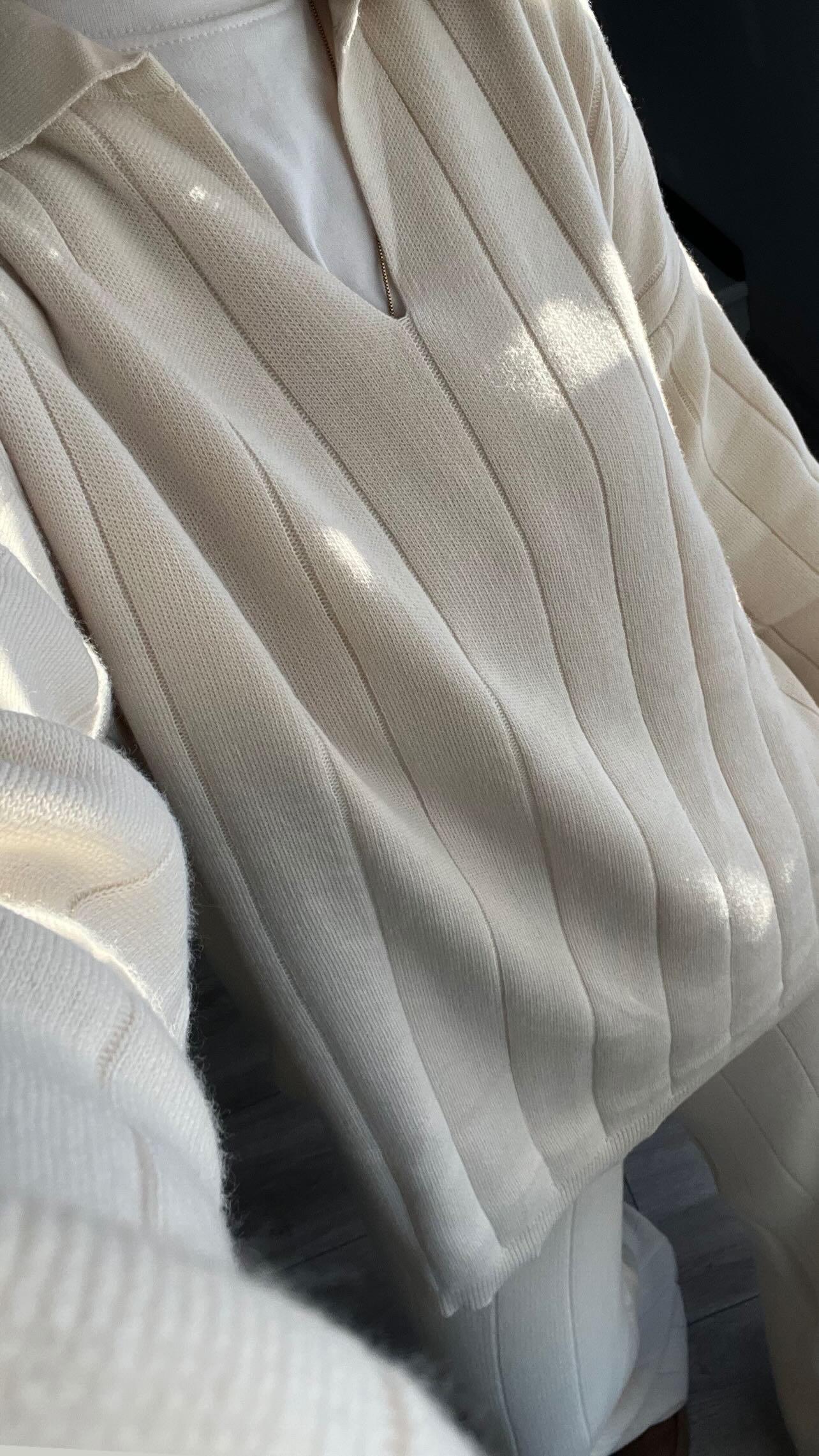 Off-white Polo Collar Knit Set
