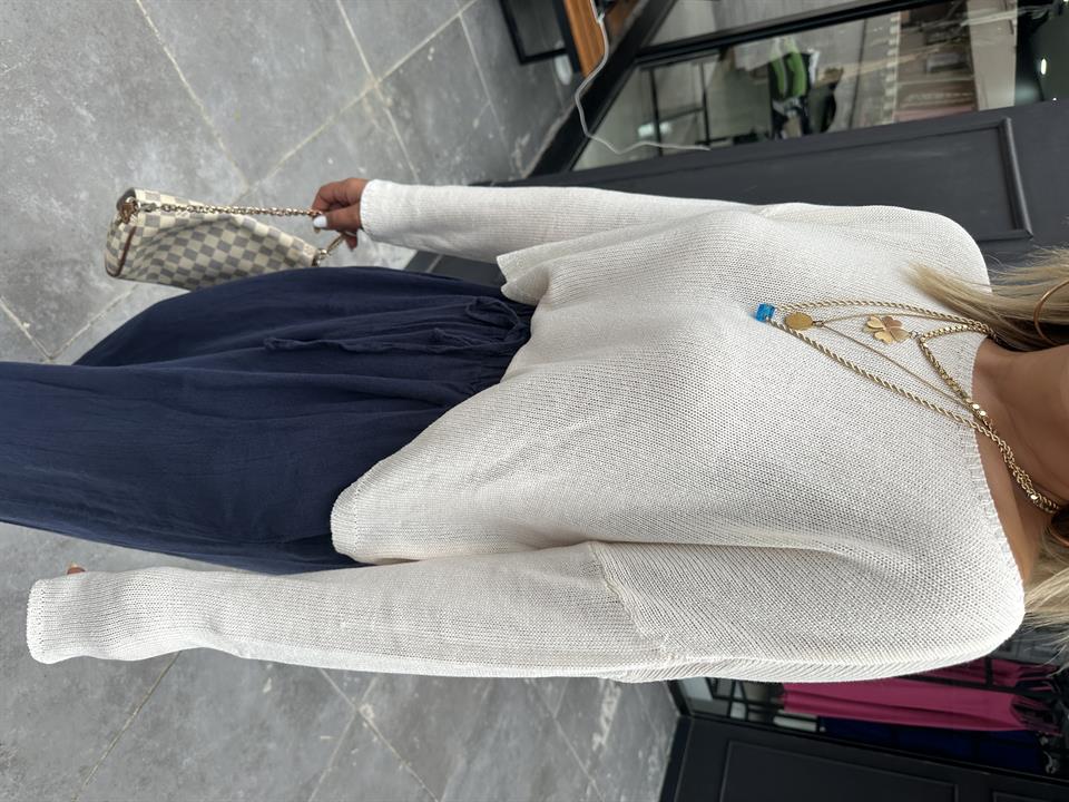 Off-white Loose Fit Thin Knit Sweater
