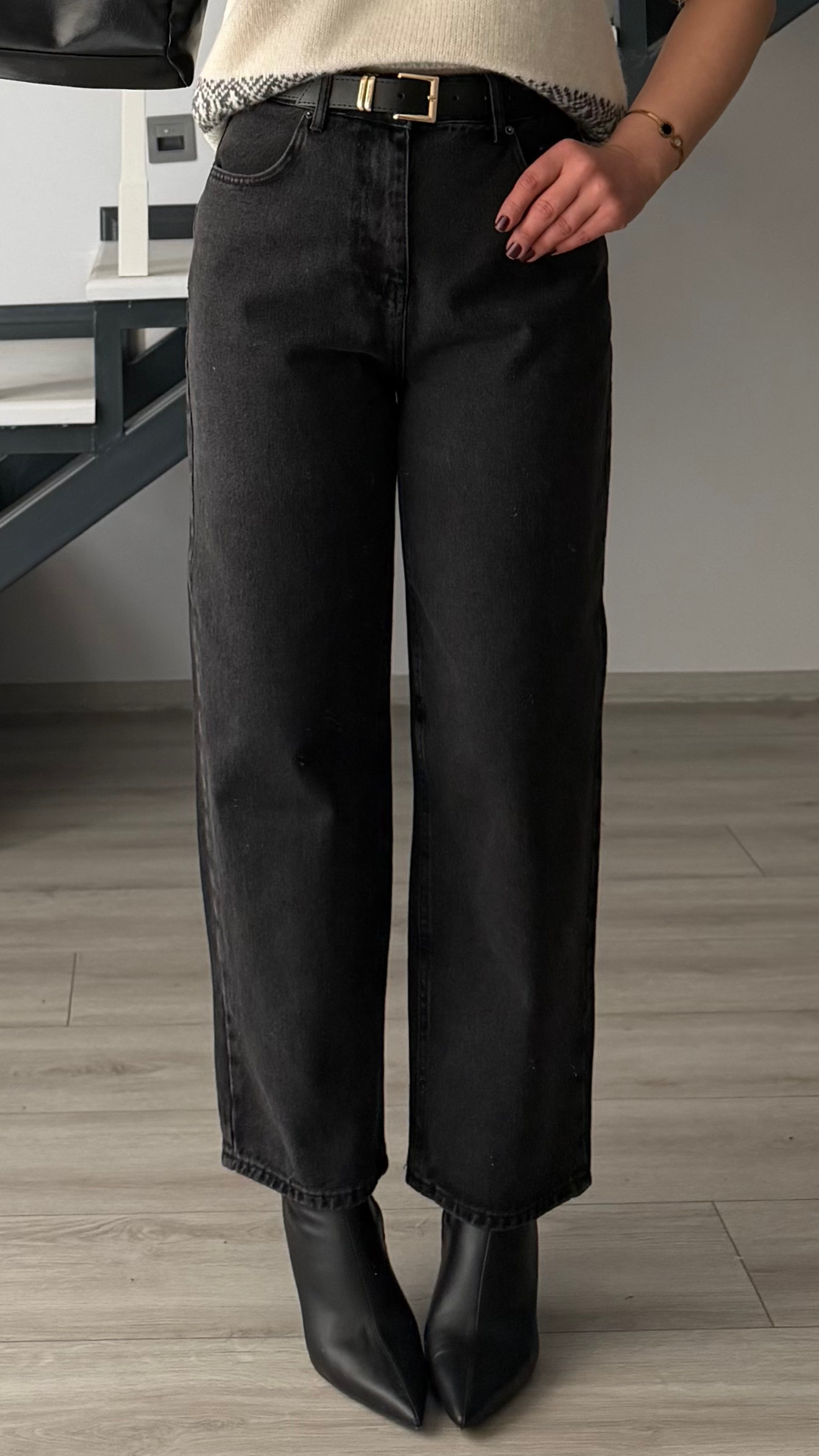 Füme Kemerli Skater Jean