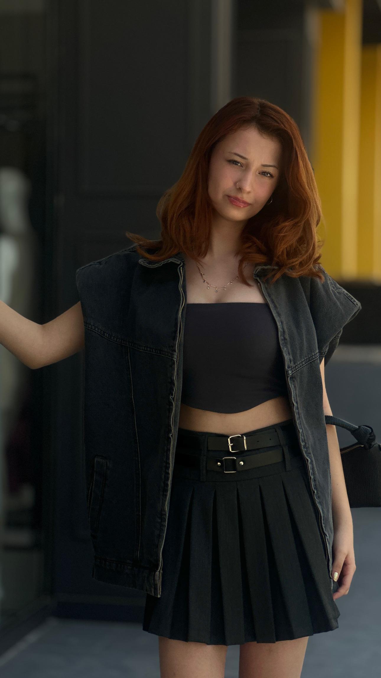 Füme Vatkalı Oversize Denim Yelek 