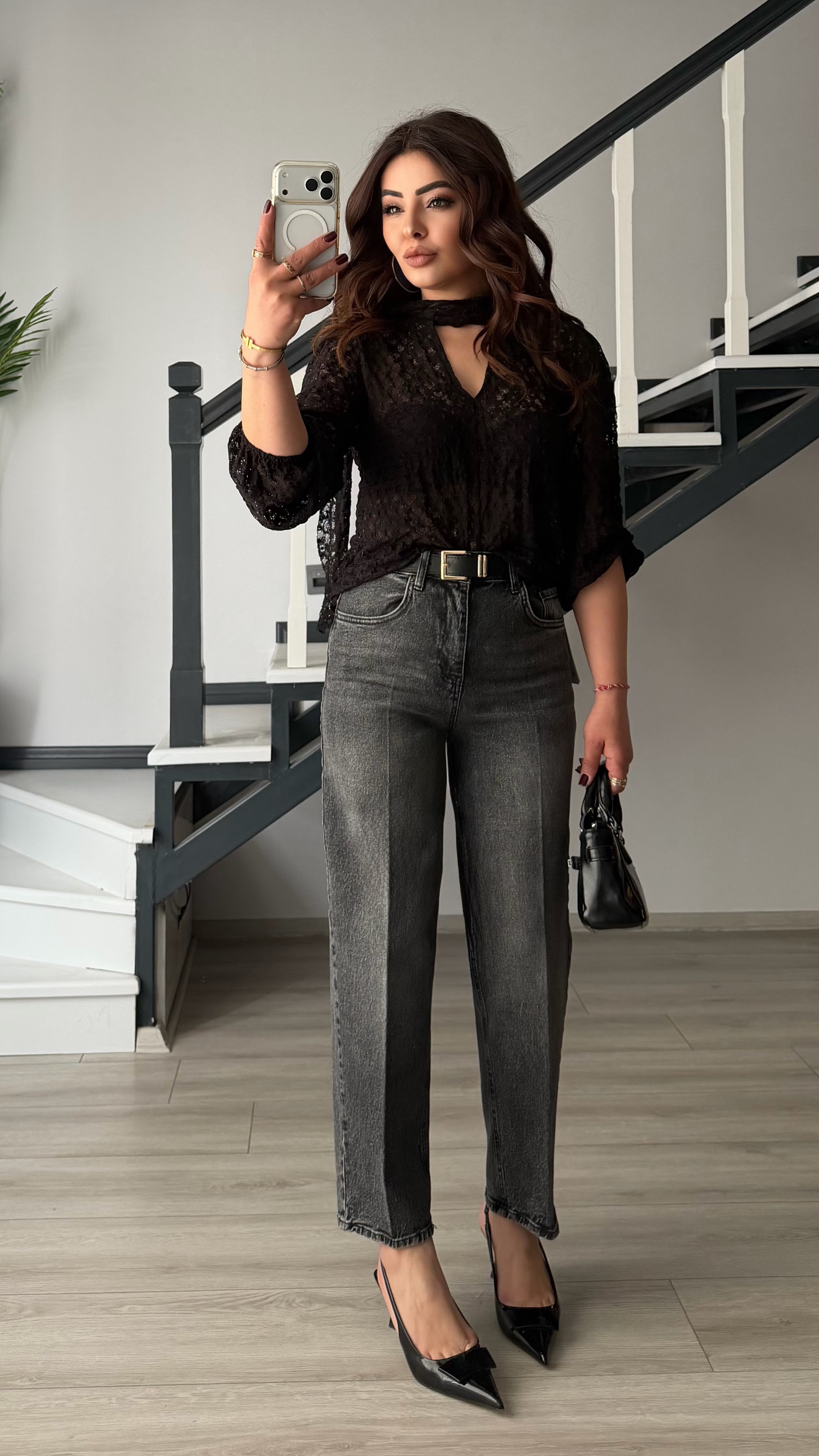 Belted Skater Jeans