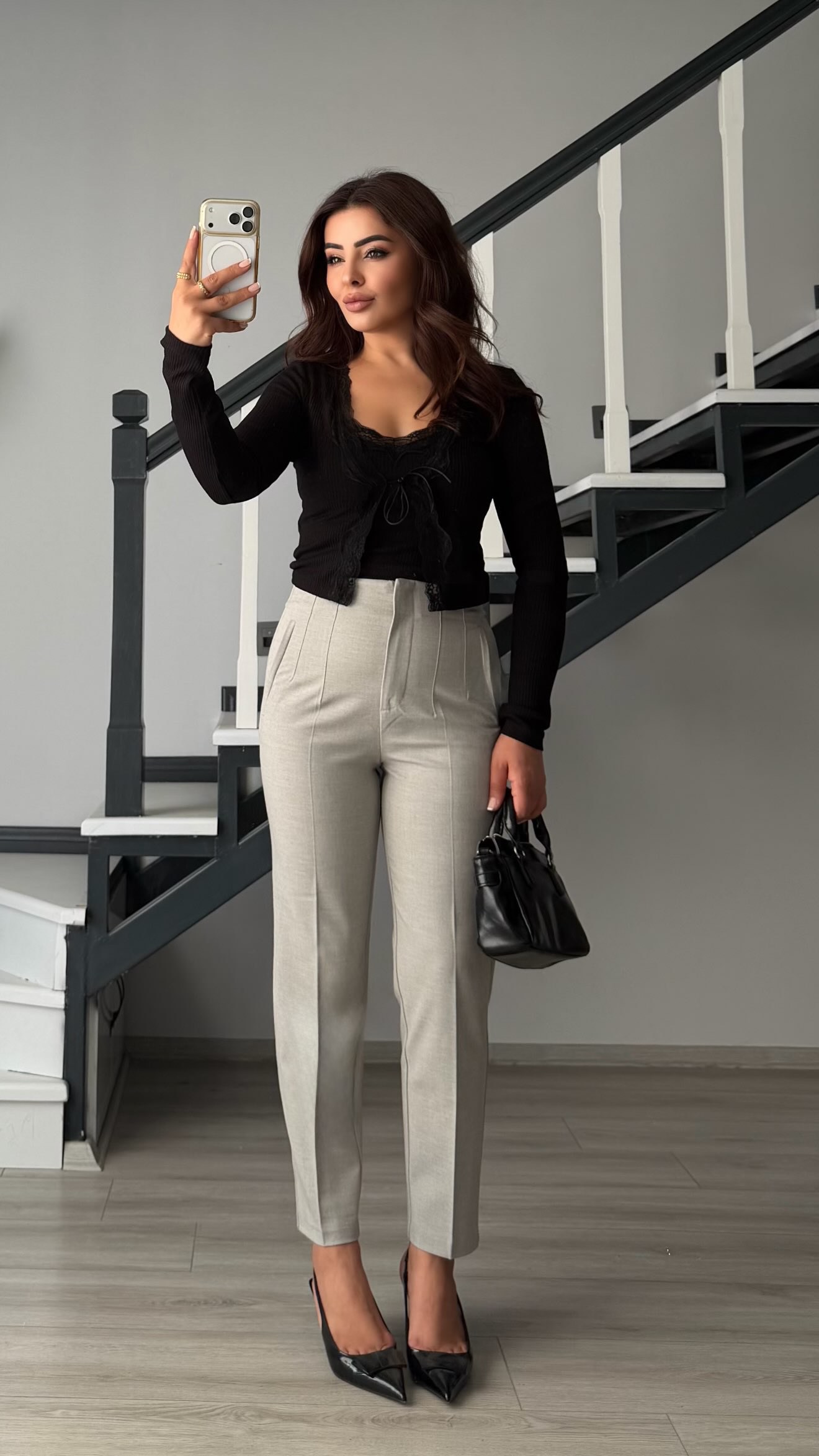 Grey Welt Pocket Fabric Trousers