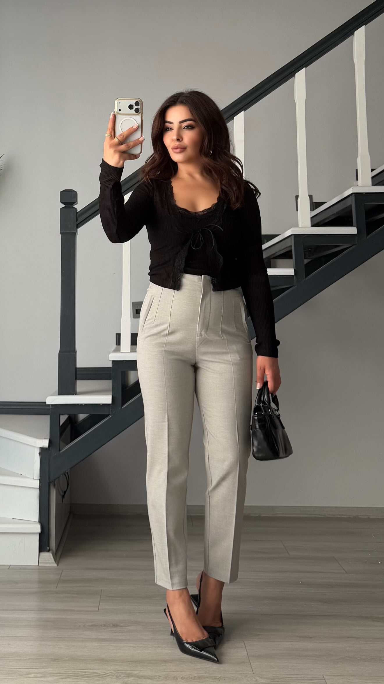 Grey Welt Pocket Fabric Trousers