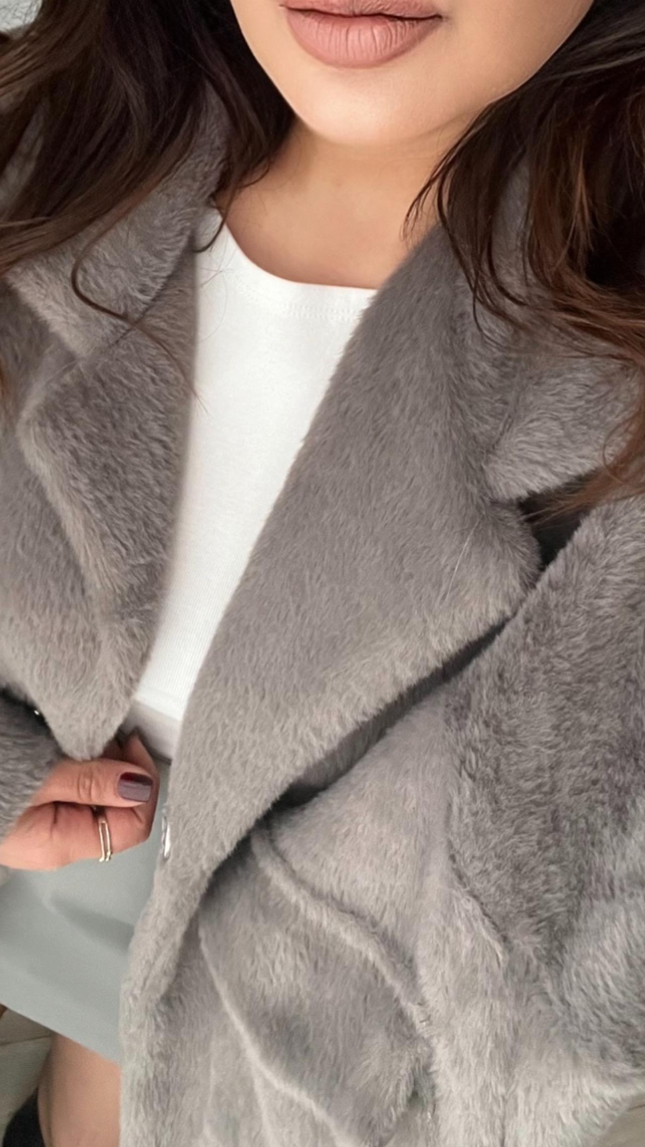 Gri Premium Peluş Mont
