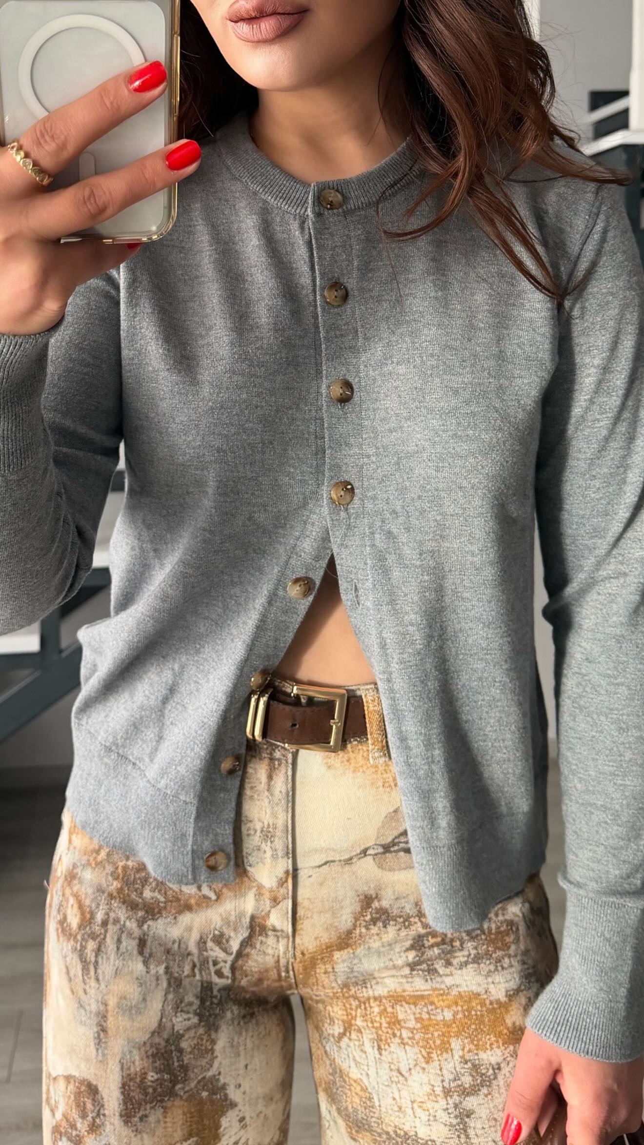 Gri Premium Triko Hırka