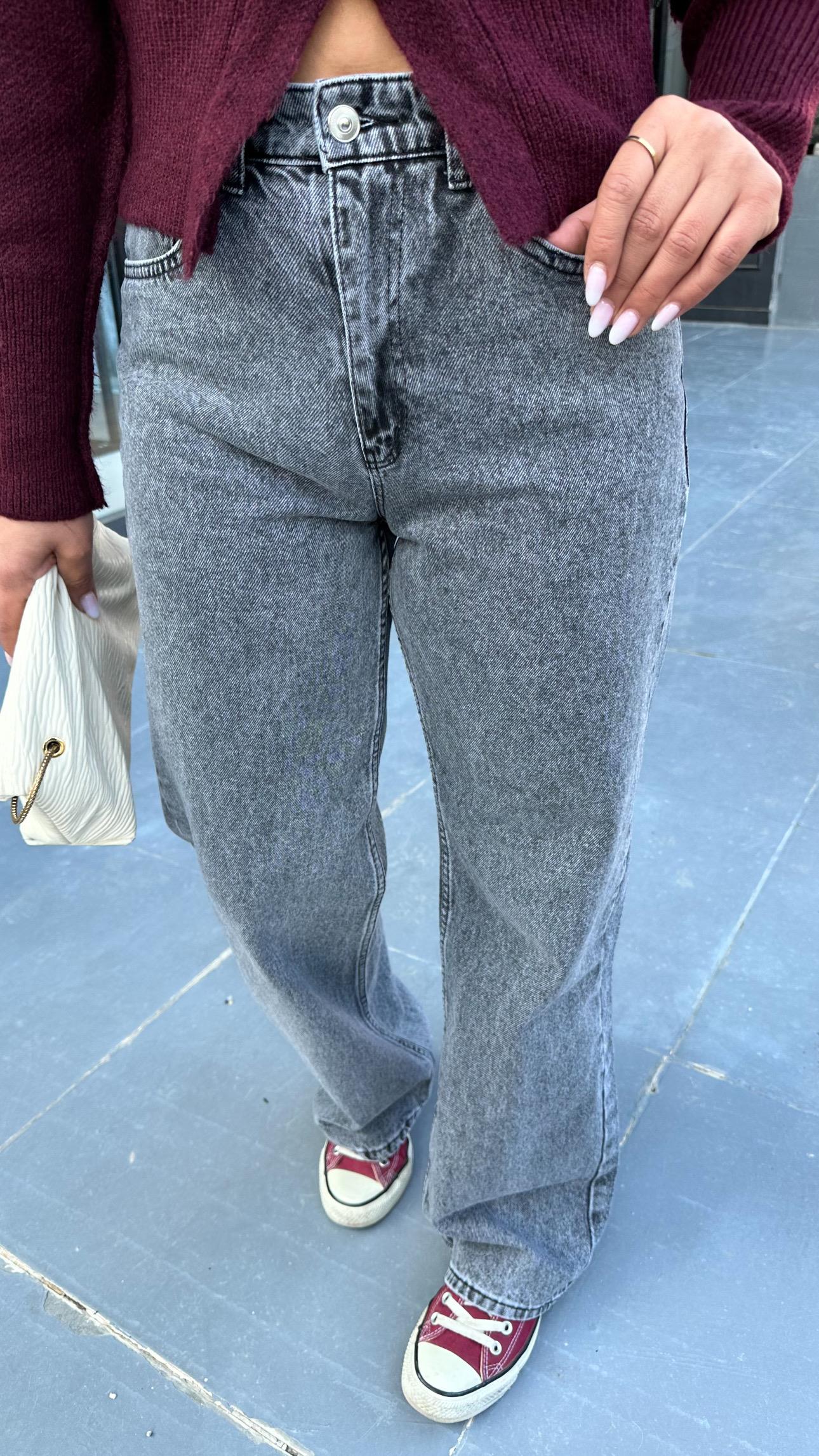 Gri Straight Jean