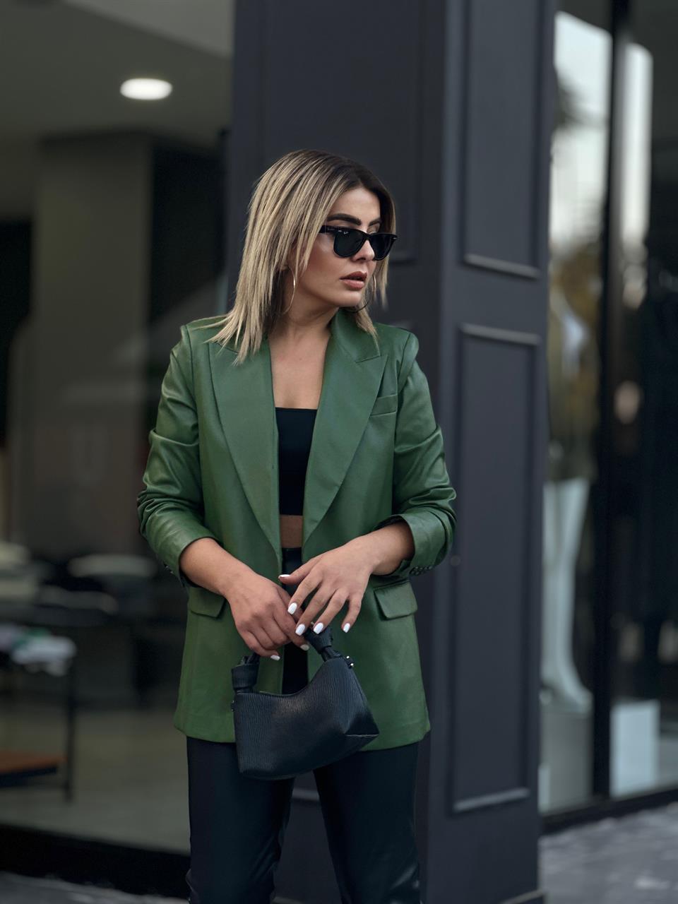Khaki Leather Jacket