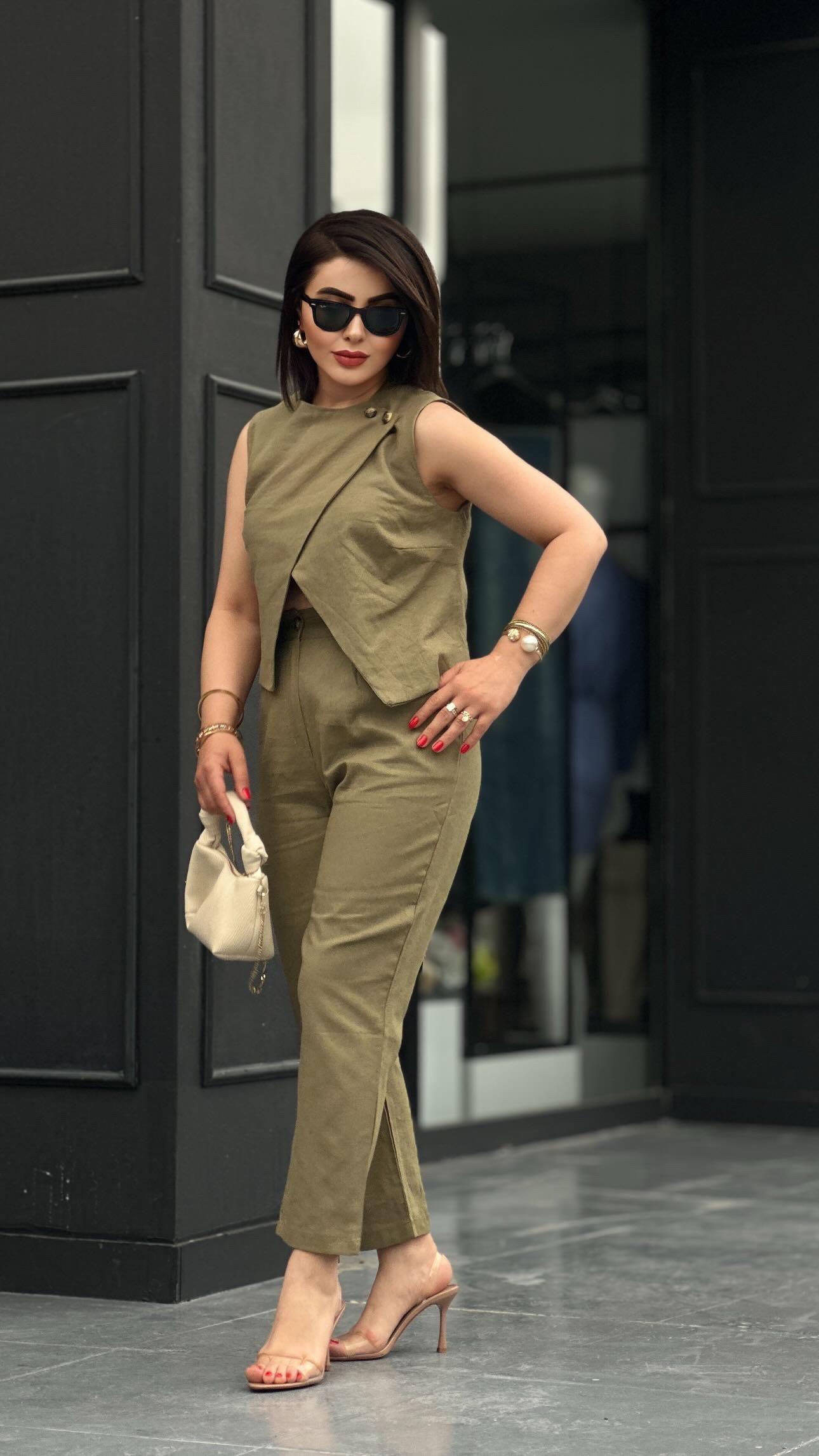 Khaki Cotton Linen Set