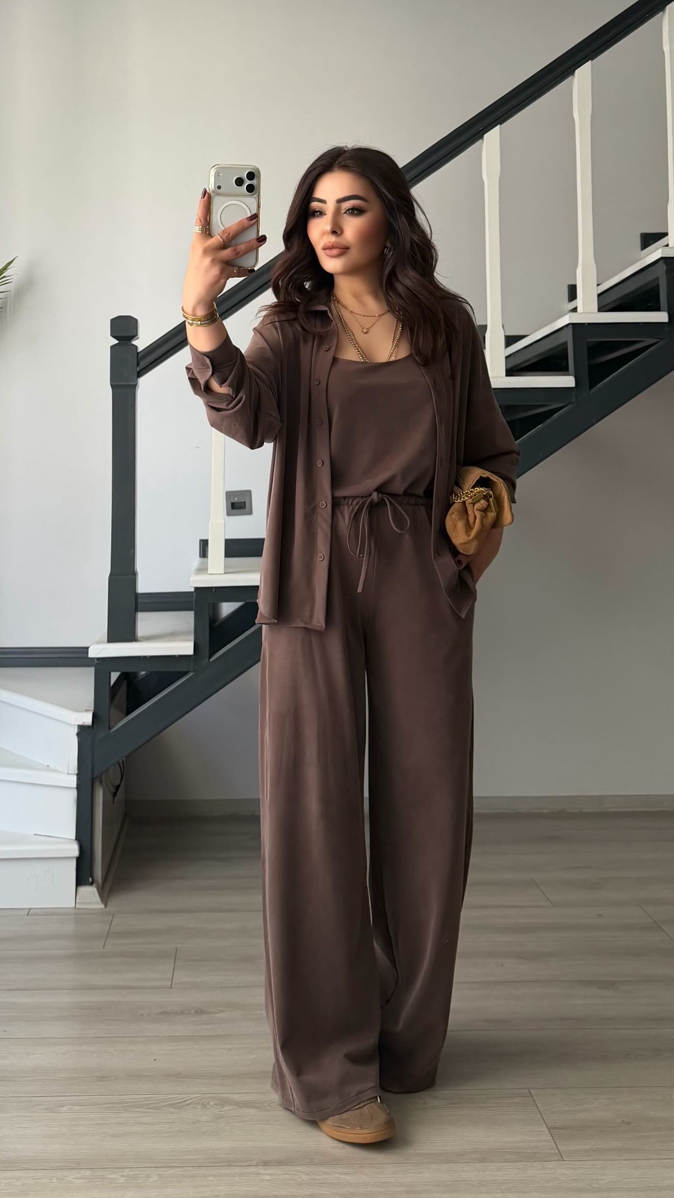 Kahve Premium Modal 3lü Takım