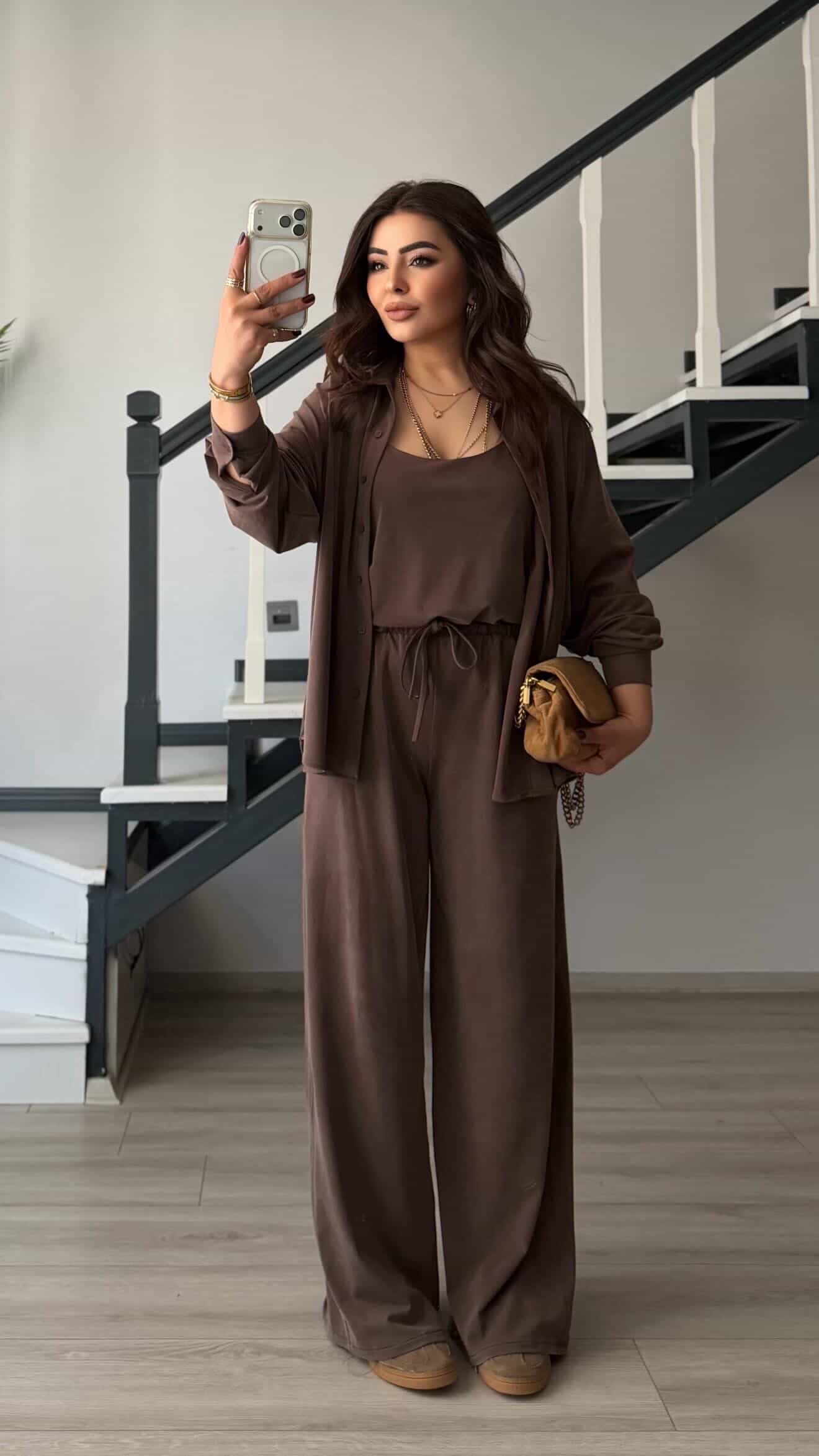 Kahve Premium Modal 3lü Takım