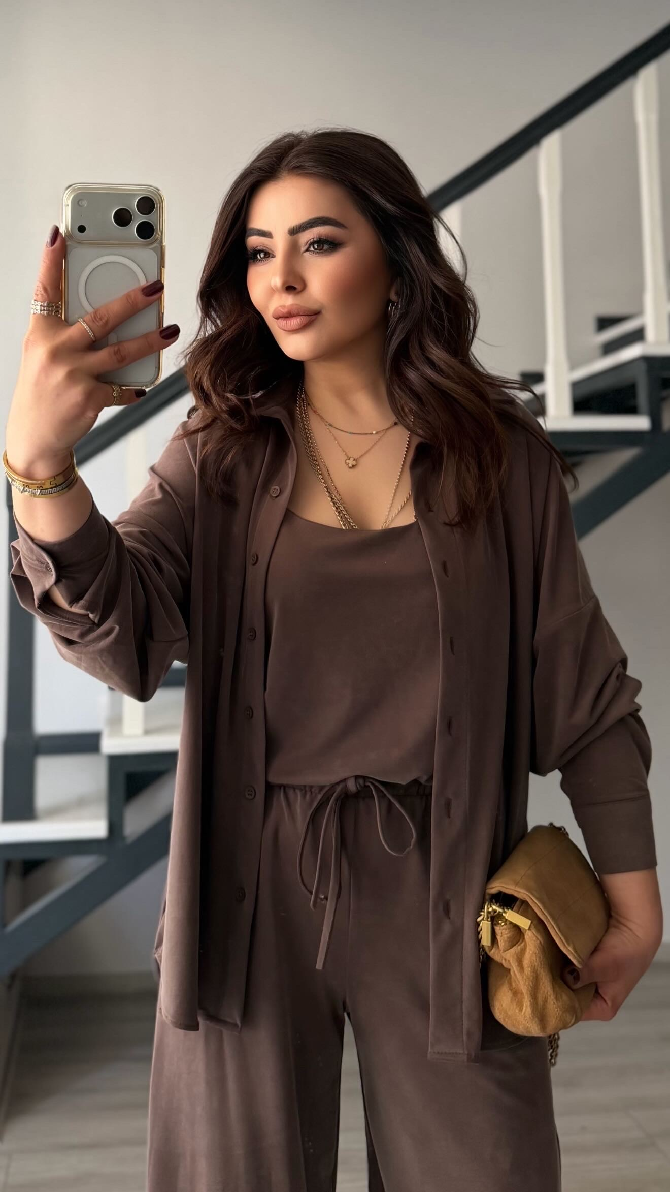 Kahve Premium Modal 3lü Takım