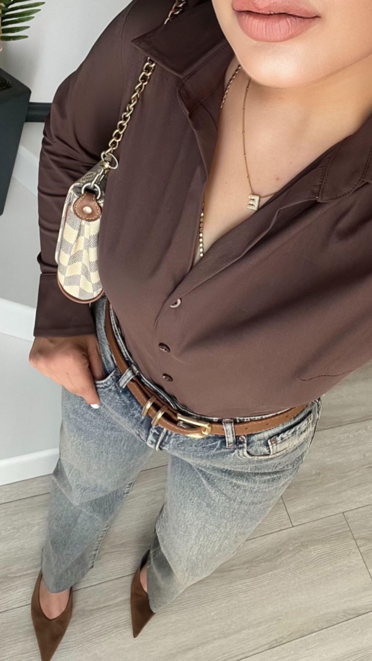 Kahve Premium Vücuda Oturan Gömlek