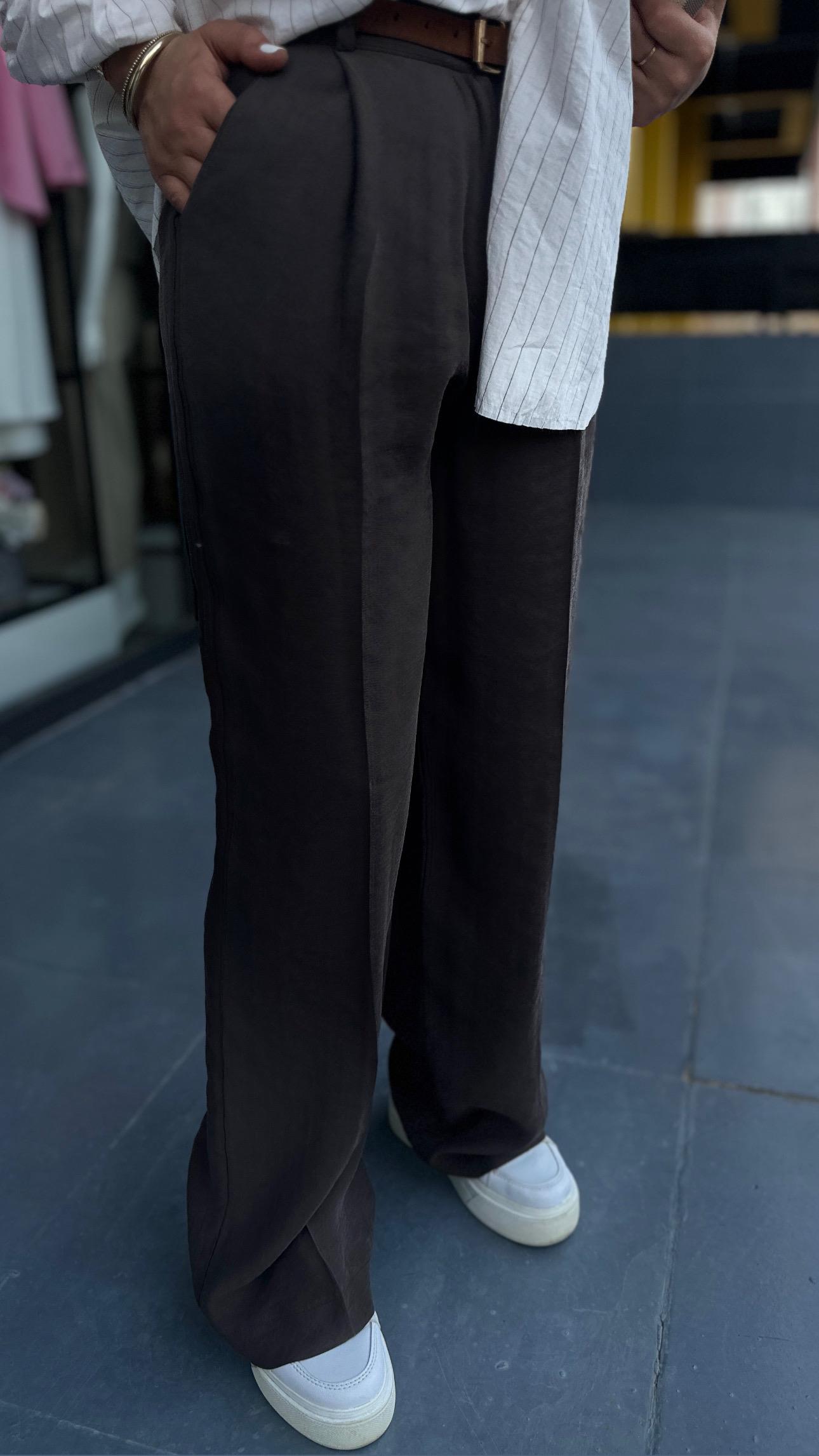 Coffee Tencel Palazzo Pants