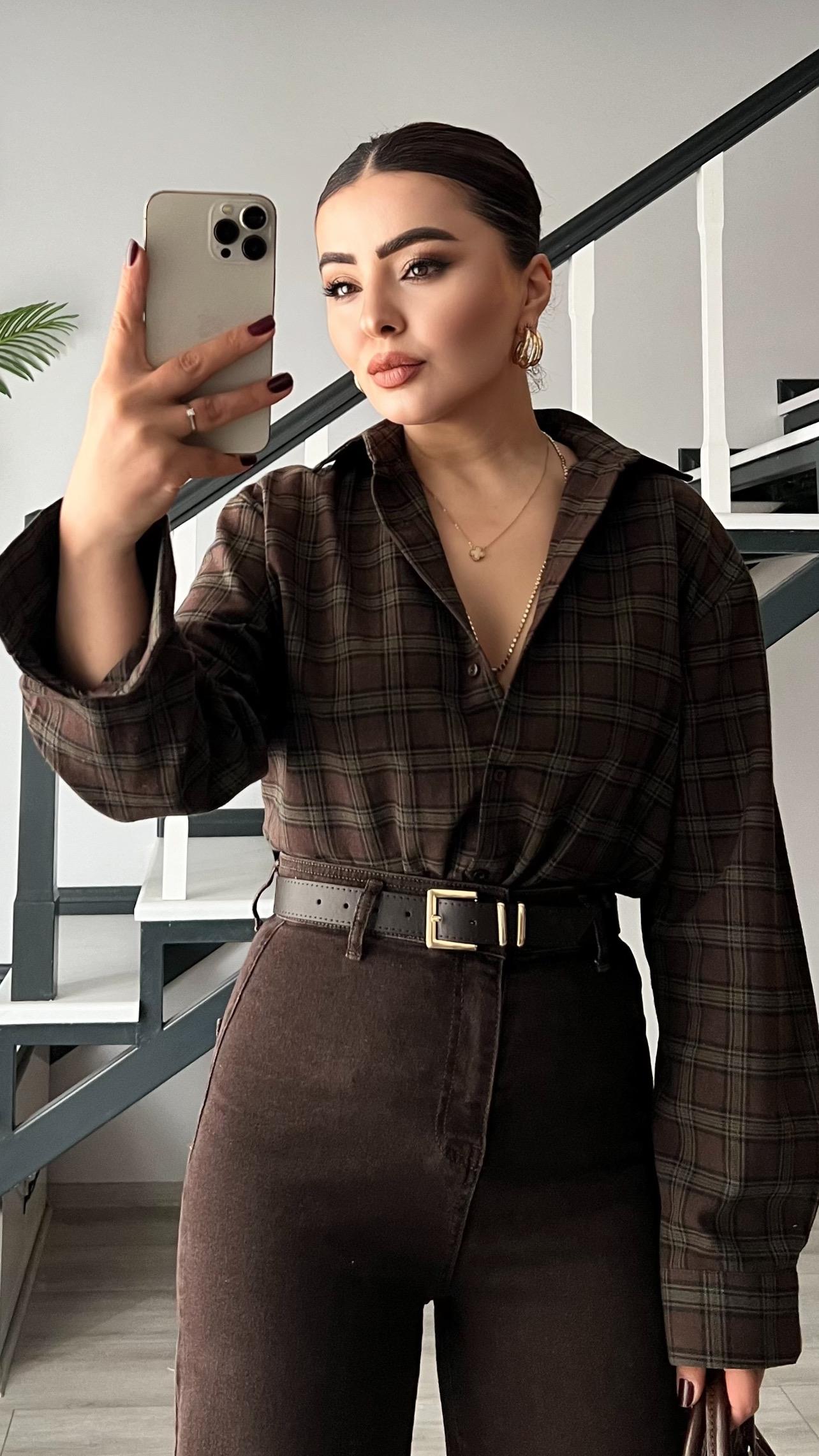 Coffee-Green Plaid Lumberjack Shirt