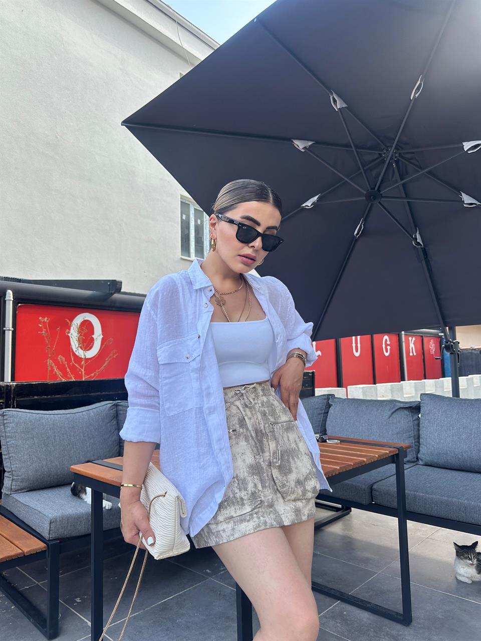 Camouflage Pattern Cargo Pocket Mini Skirt