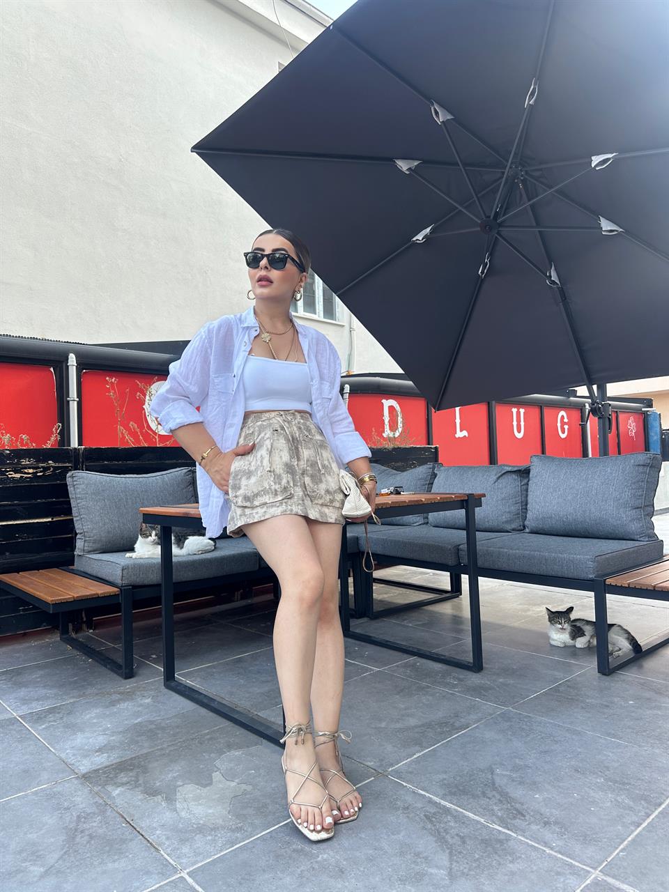 Camouflage Pattern Cargo Pocket Mini Skirt