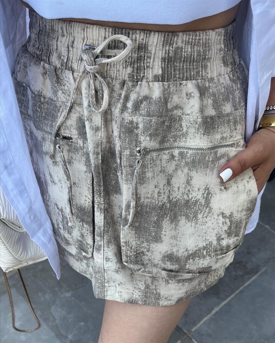 Camouflage Pattern Cargo Pocket Mini Skirt