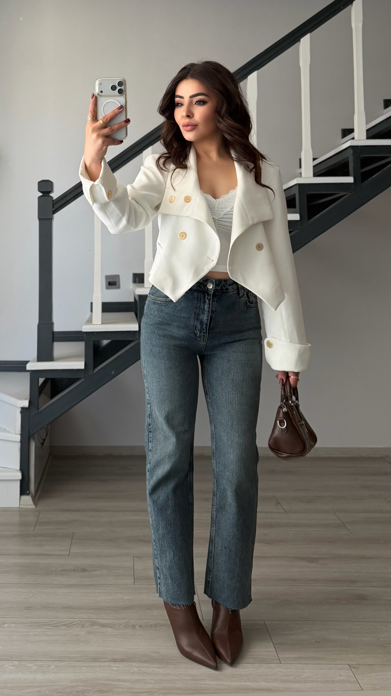 Koyu Mavi Likralı Boy Fit Jean