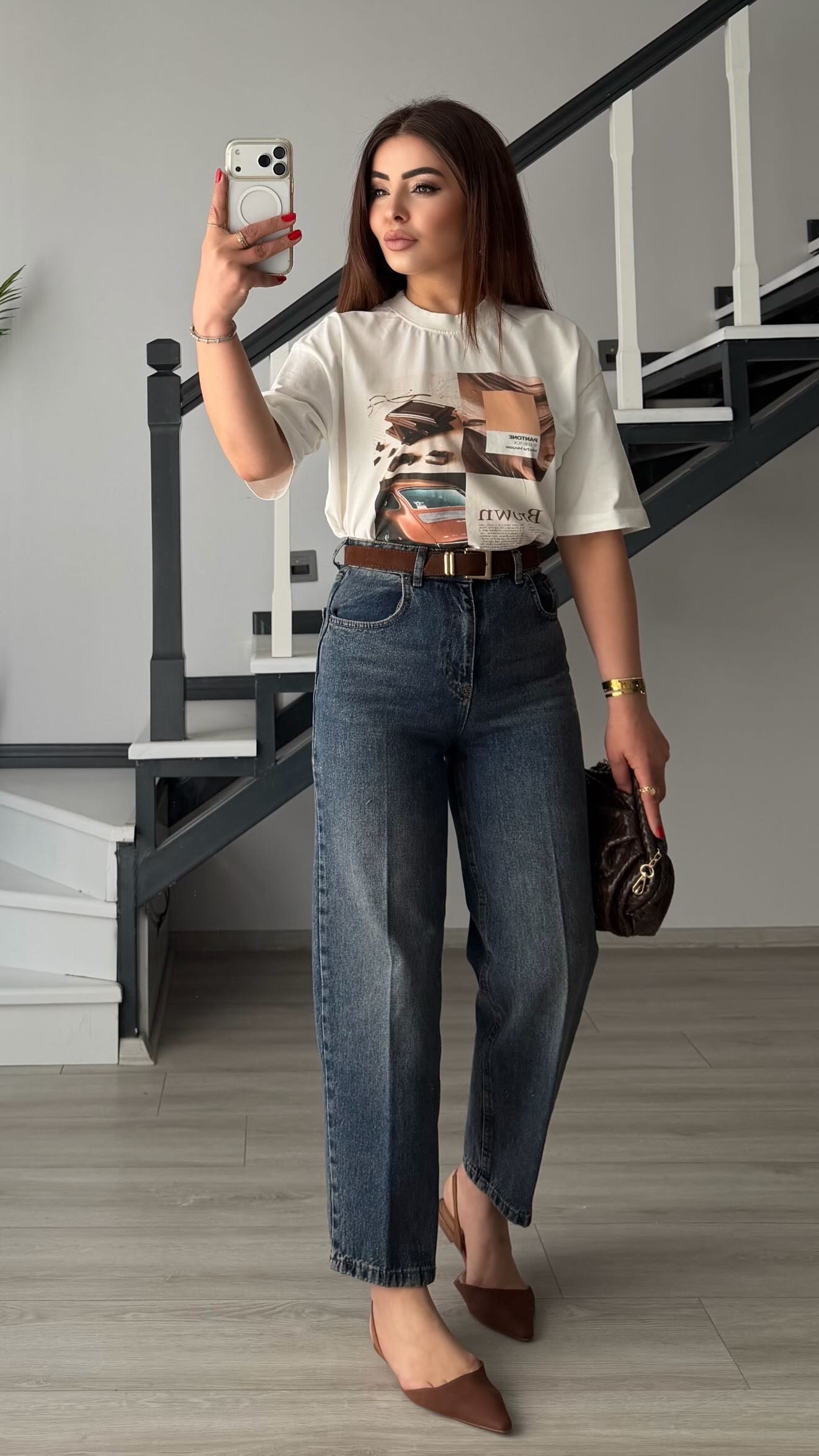 Dark Blue Skater Jeans with Suede Belt