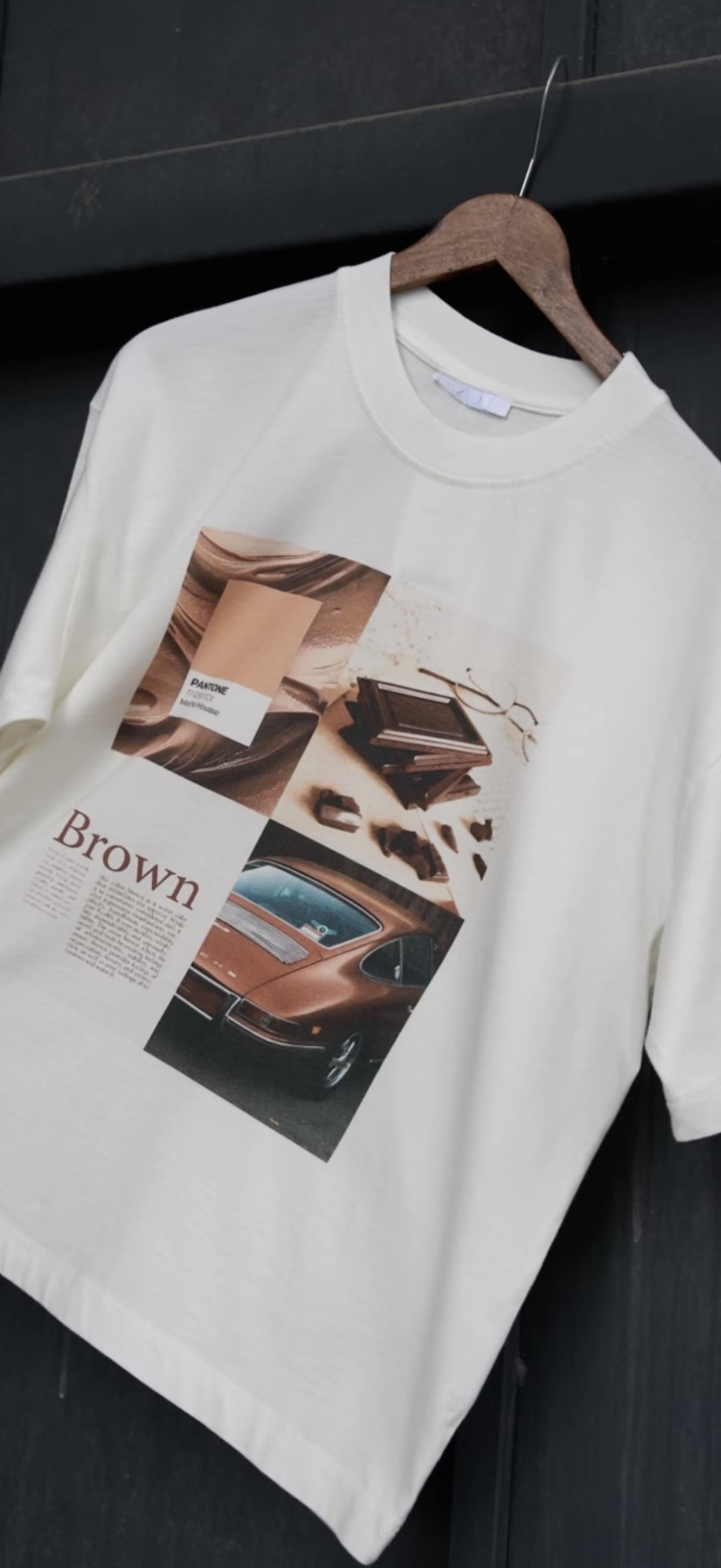 Krem Brown Baskılı Tshirt