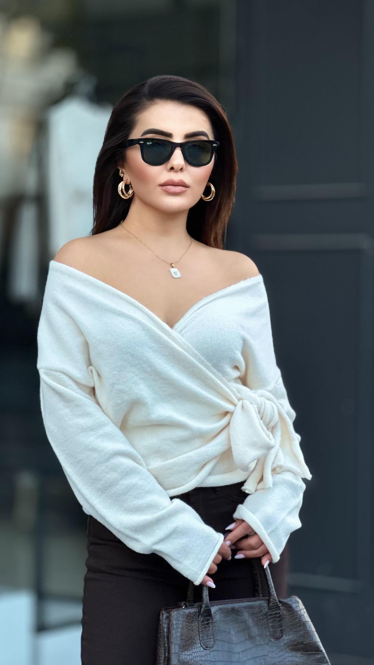Cream Wrap-Around Sweater