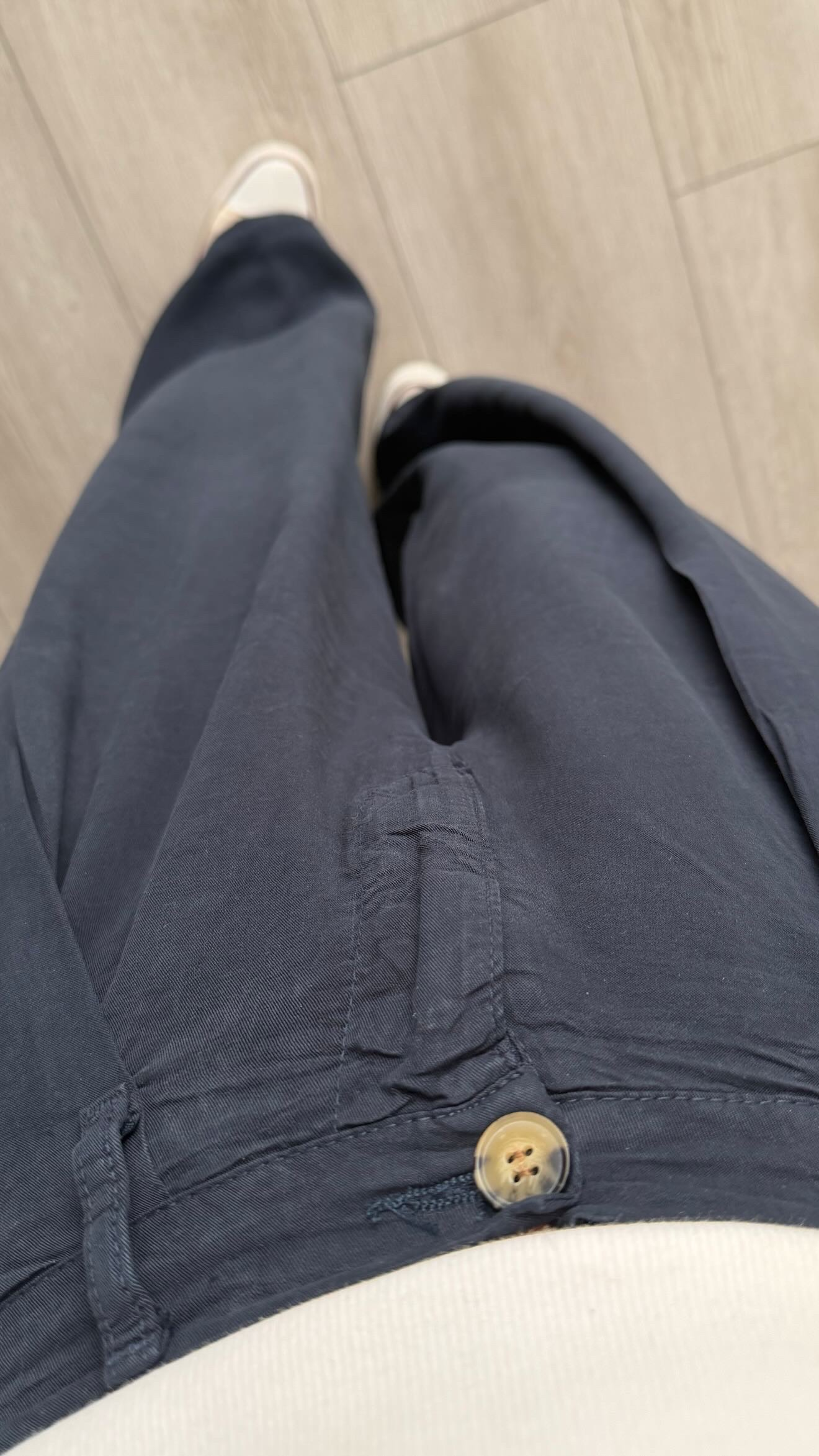 Lacivert Bel Lastikli Tensl Pantolon