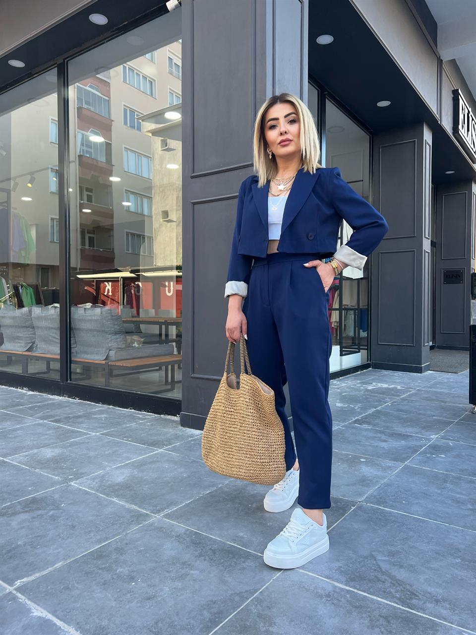 Navy Blue Jacket and Trousers Suit