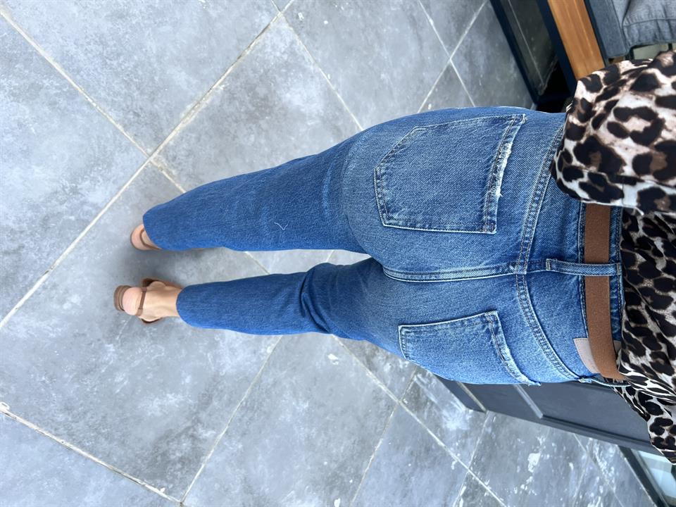 Lacivert Mom Fit Jean