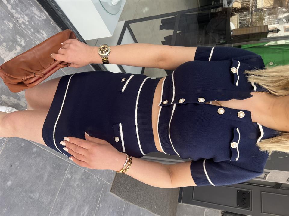 Navy Blue Knitted Set